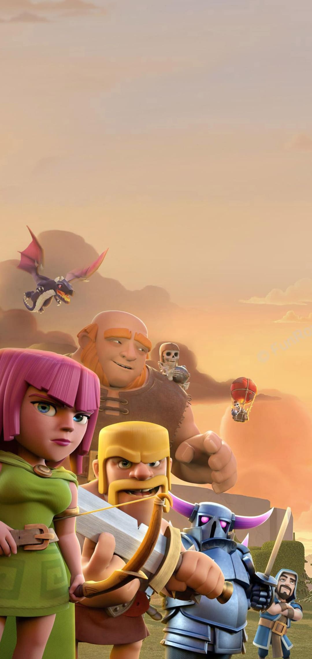 Clash of Clans: A free–to–play online multiplayer battle game by Supercell. 1080x2280 HD Wallpaper.