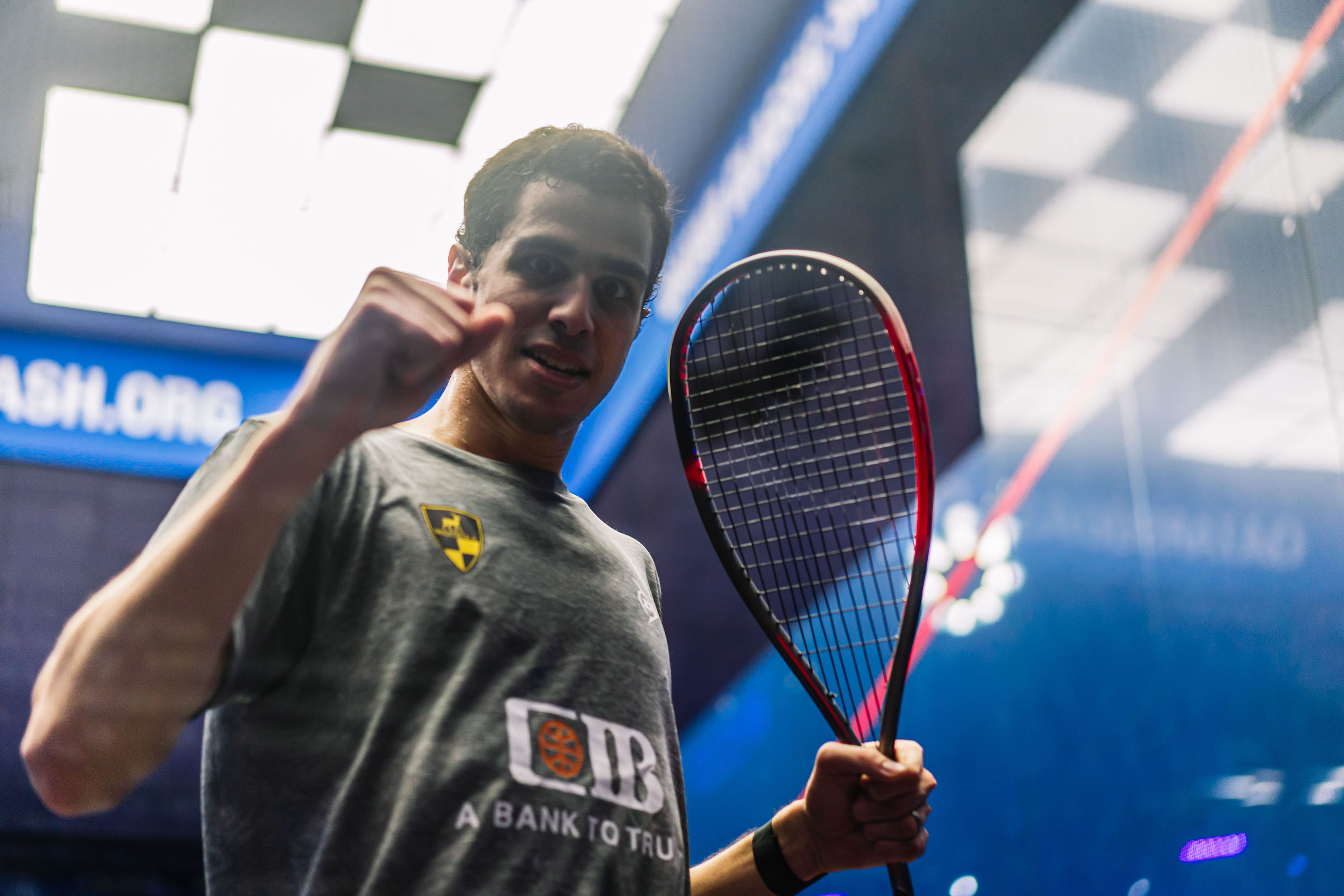 Squash (Sport): Ali Farag, World Games Athlete of the Month for November, A racket and ball sport. 3000x2000 HD Background.