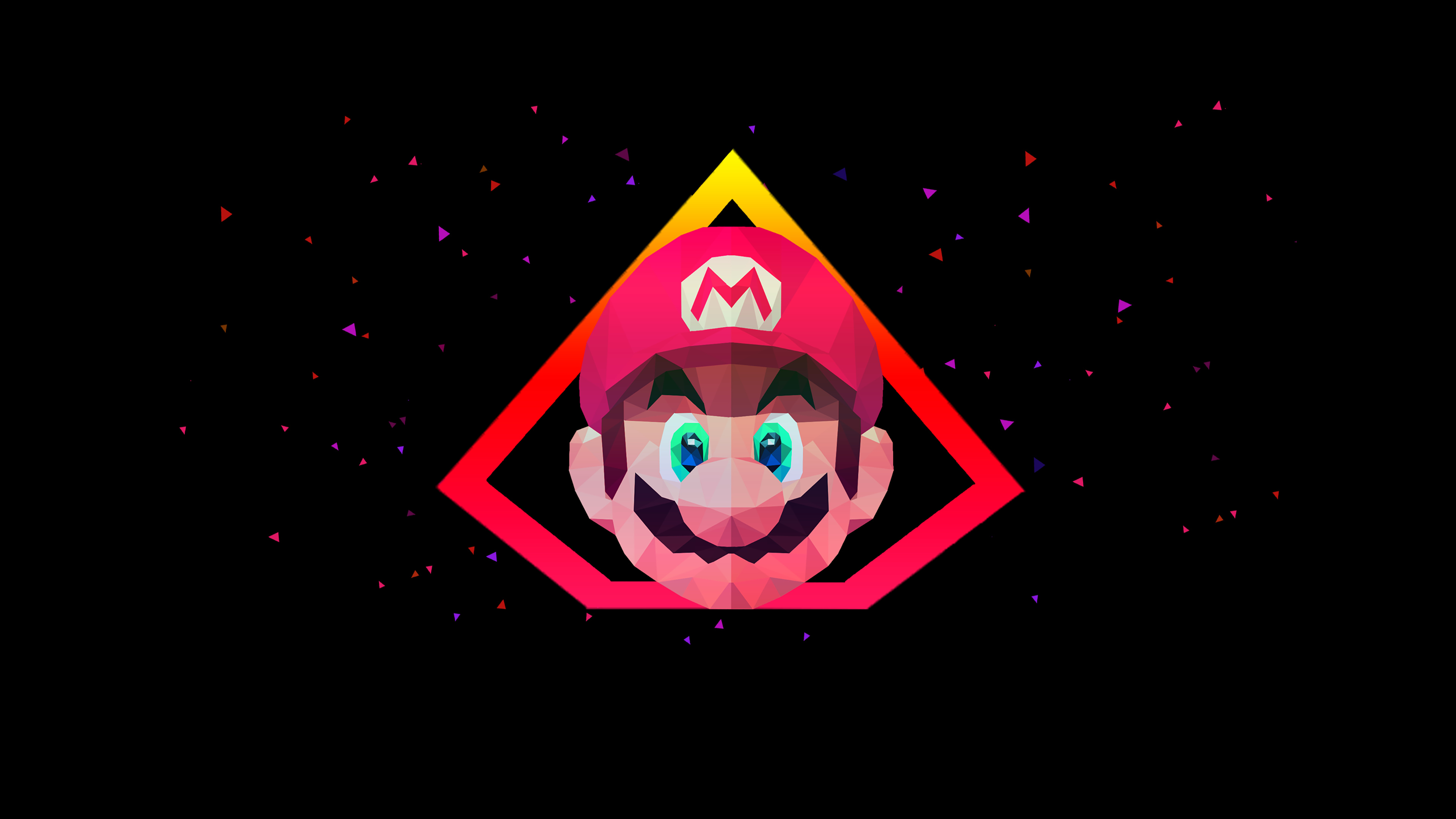 Super Mario artwork, Low poly design, Amoled wallpaper, CG graphics, 3840x2160 4K Desktop