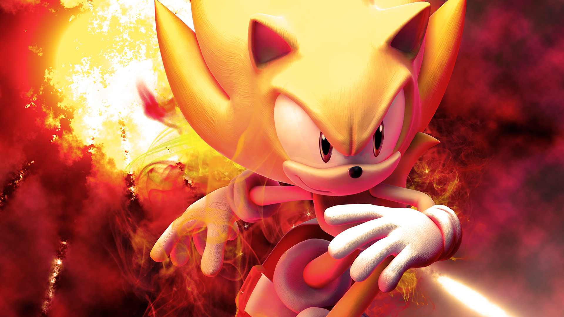 Hyper Sonic, Super Sonic, Sonic's high-speed adventures, Light Rock's artwork, 1920x1080 Full HD Desktop