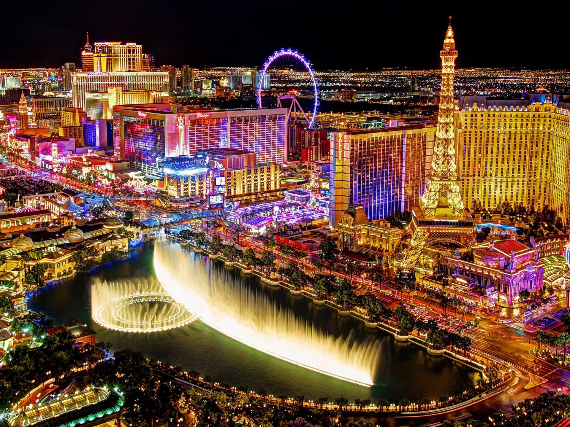 Las Vegas Skyline, Nighttime allure, City of lights, Neon delights, 1920x1440 HD Desktop