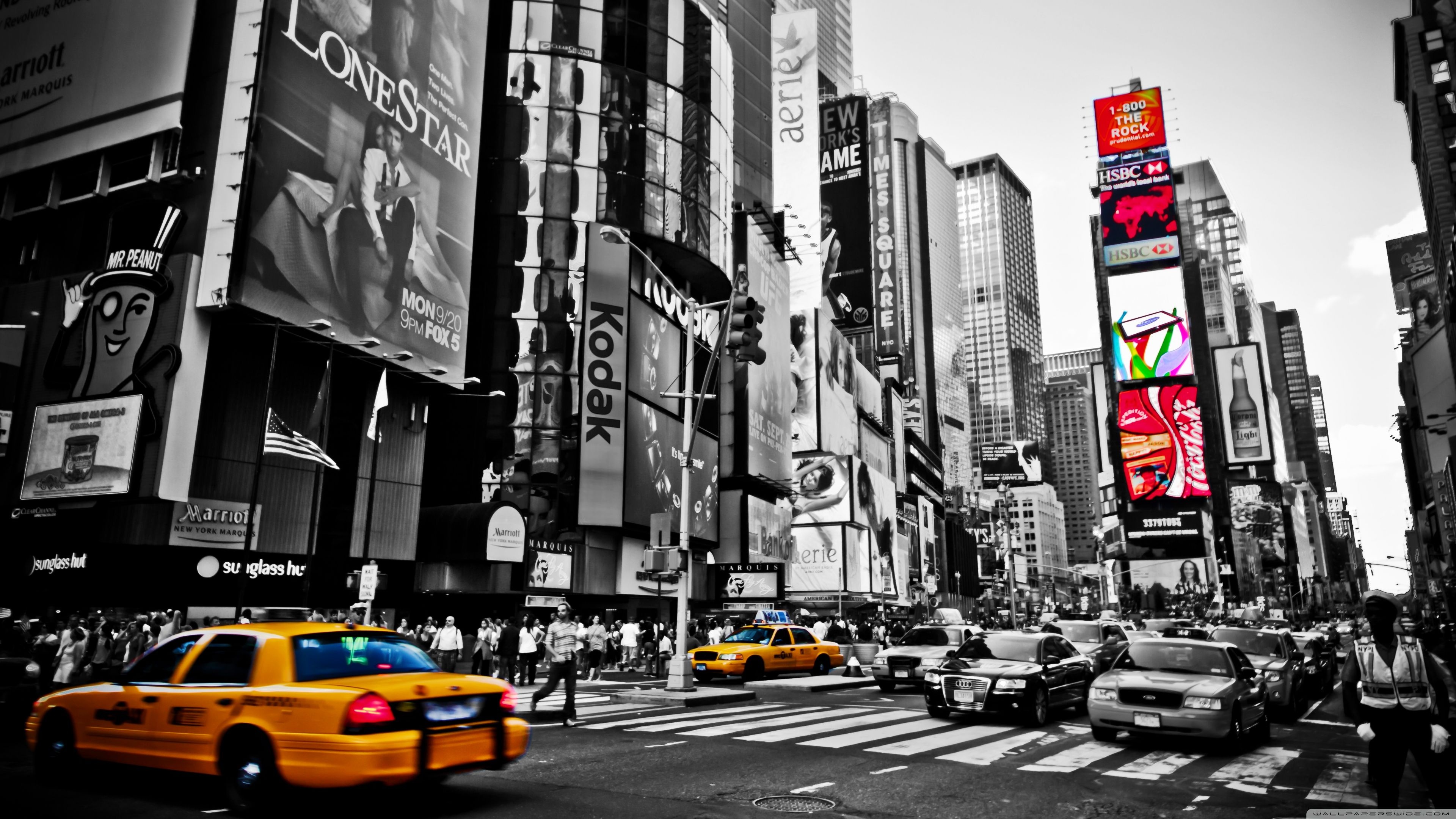 Times Square bei Nacht, 3840x2160 4K Desktop