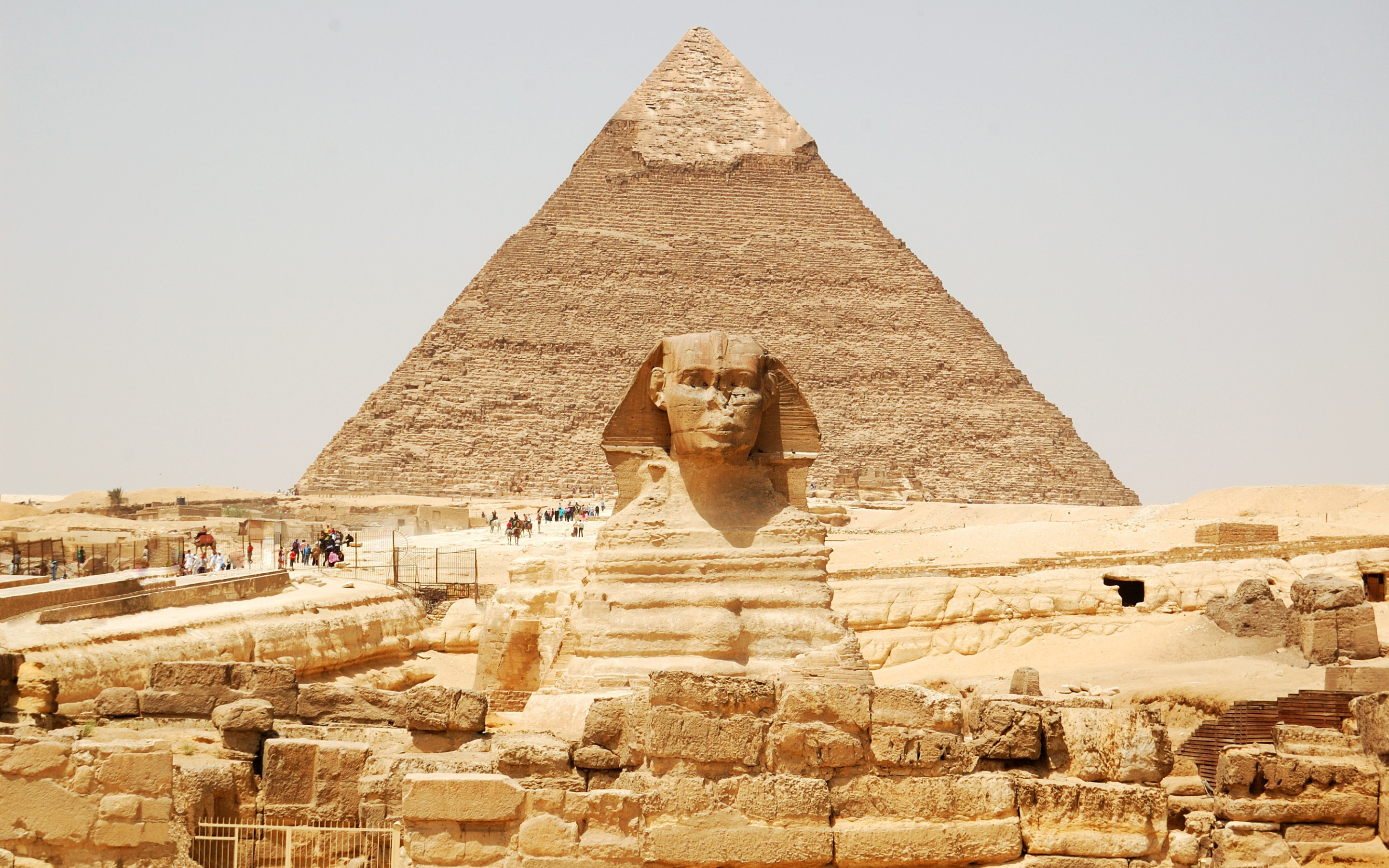 Pyramids of Giza, Ancient wonders, Egyptian history, Remarkable landmarks, 2880x1800 HD Desktop