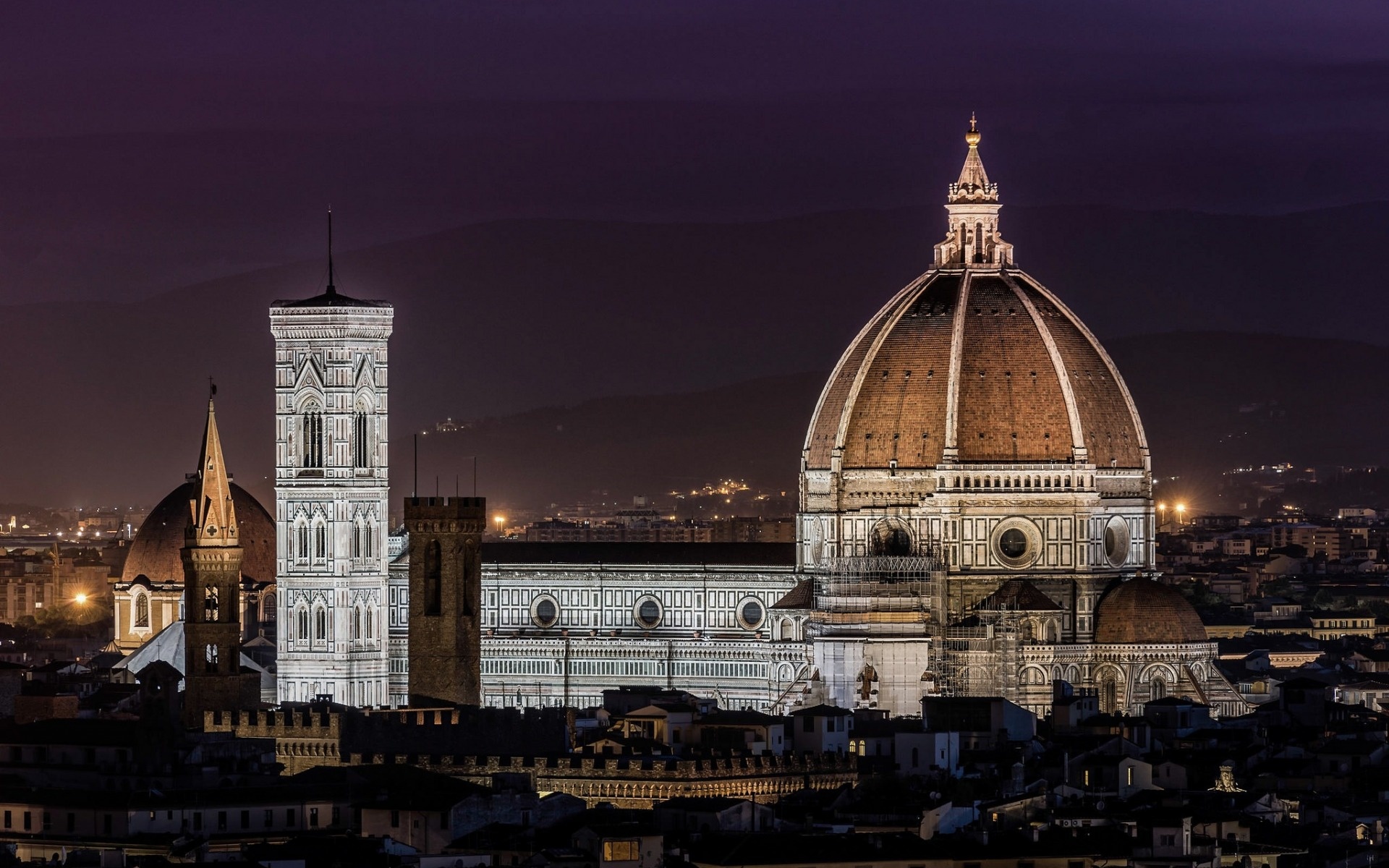 Santa Maria del Fiore, Florence Cathedral, Night attractions, Tuscany Bellariva, 1920x1200 HD Desktop