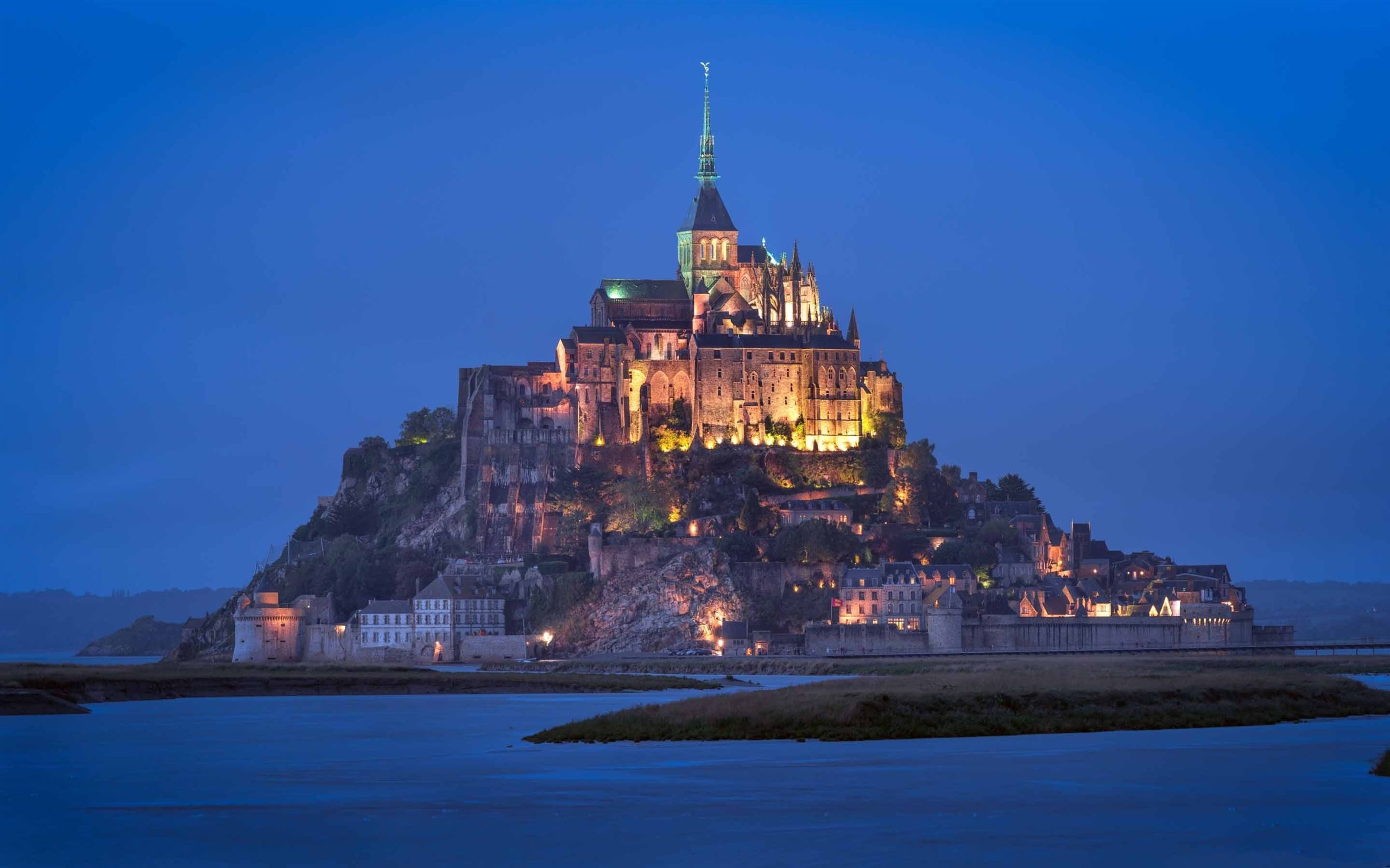Mont St. Michel, Macbook air wallpaper, Castle, Travels, 2560x1600 HD Desktop