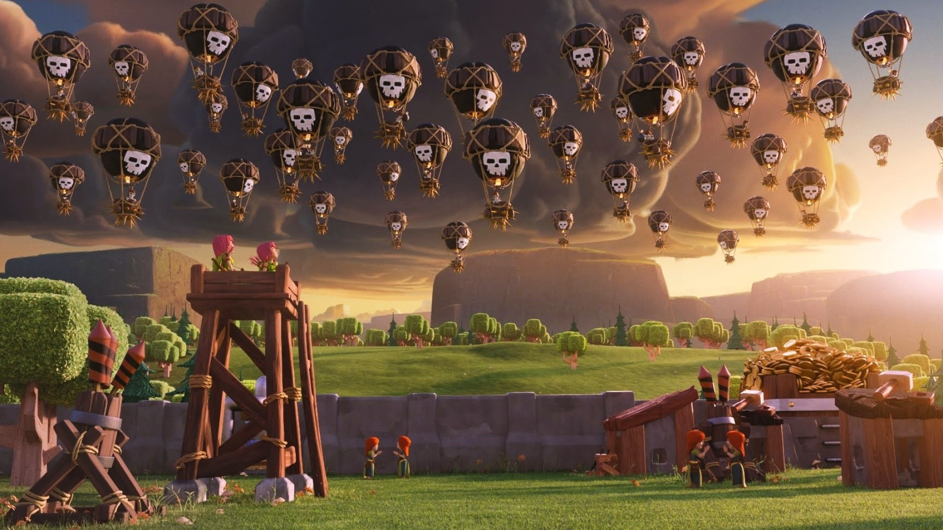 Clash of Clans: One of the highest-grossing and most-downloaded apps of all time. 1920x1080 Full HD Background.