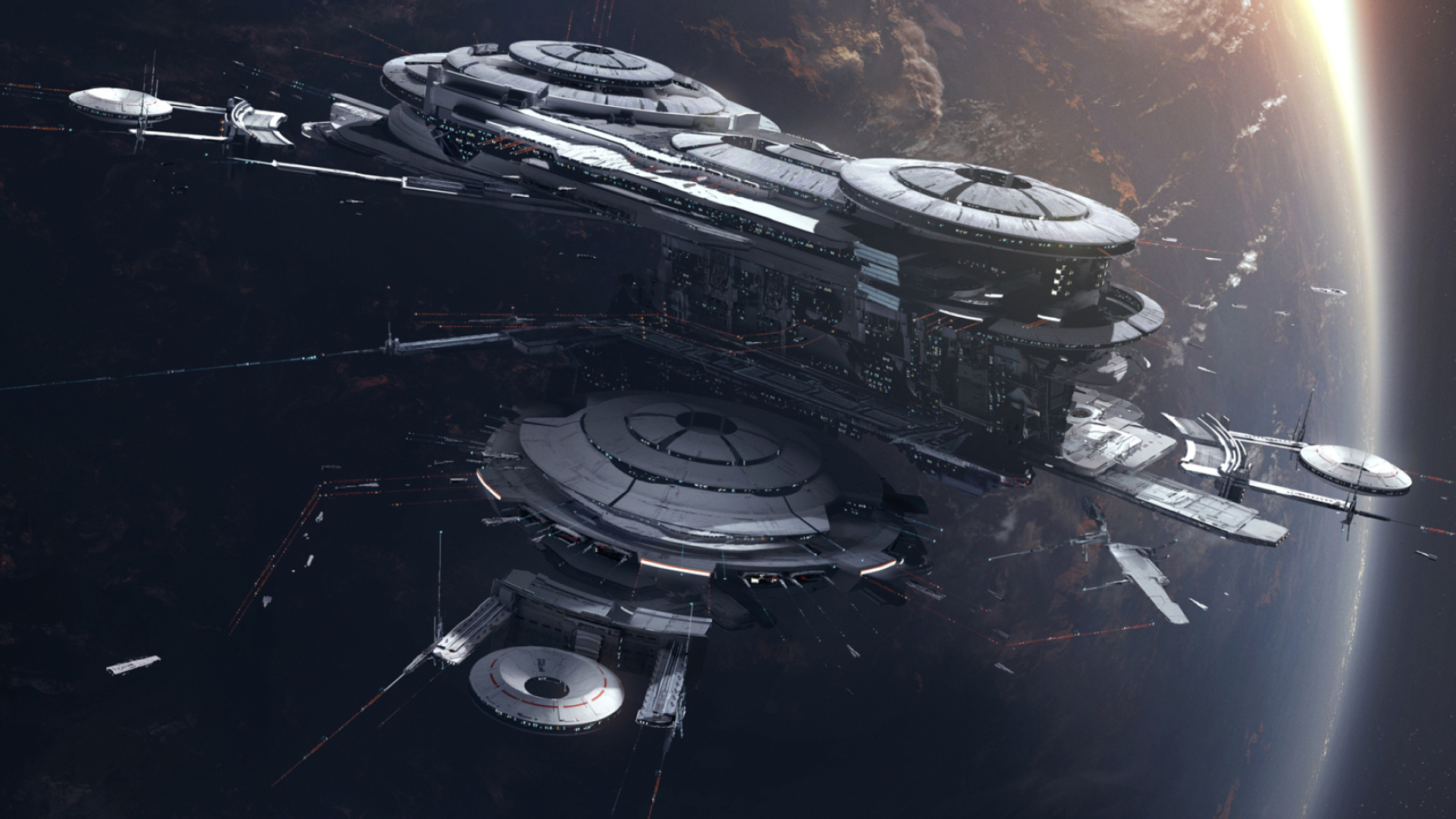 Infinite Lagrange: A large scale, strategic, real-time, multiplayer space simulation. 1920x1080 Full HD Background.