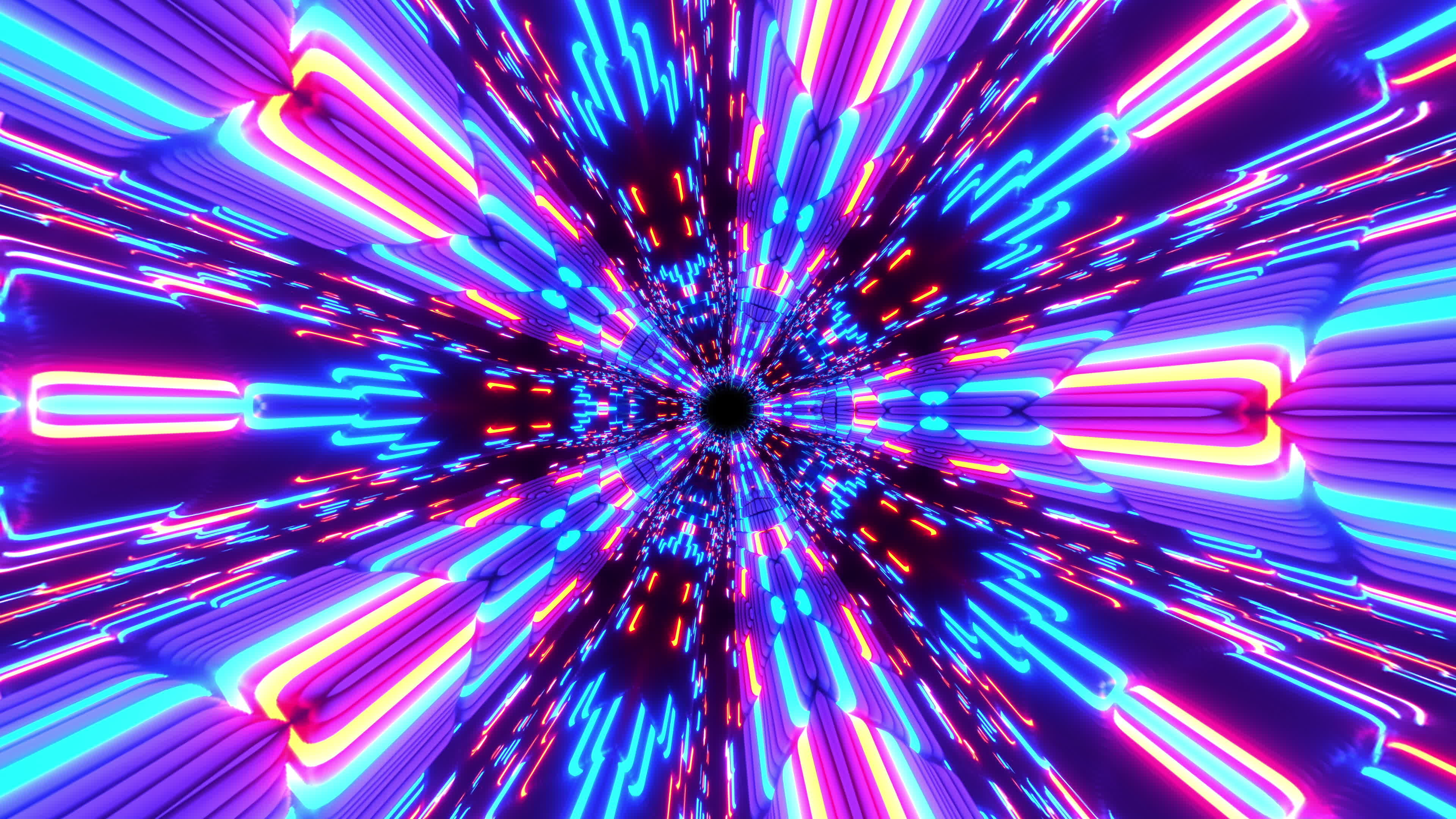 Abstract pink, Purple blue, Neon kaleidoscope, Stock video, 3840x2160 4K Desktop