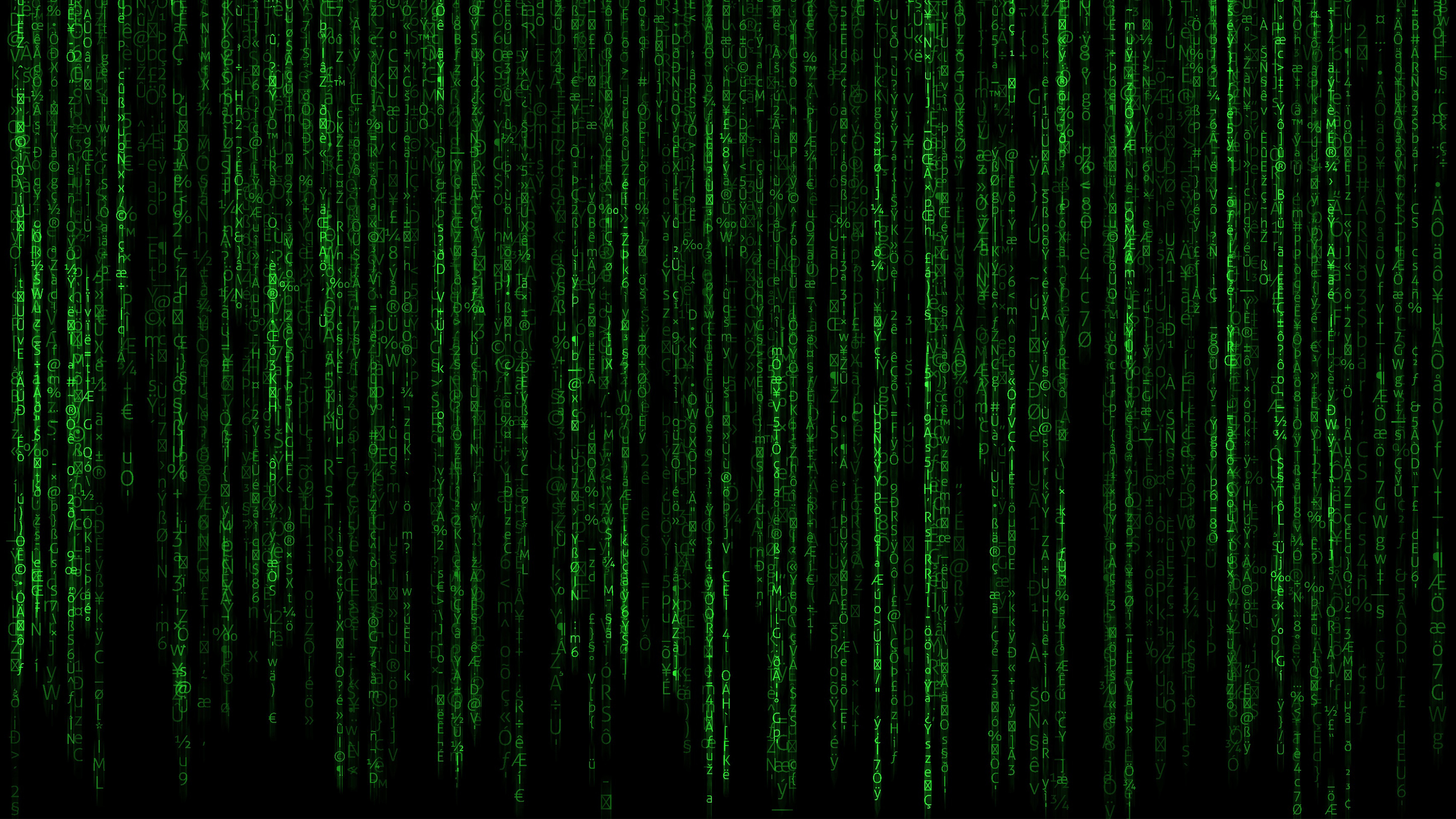 The Matrix: Digital rain, The logo of franchise. 3840x2160 4K Wallpaper.