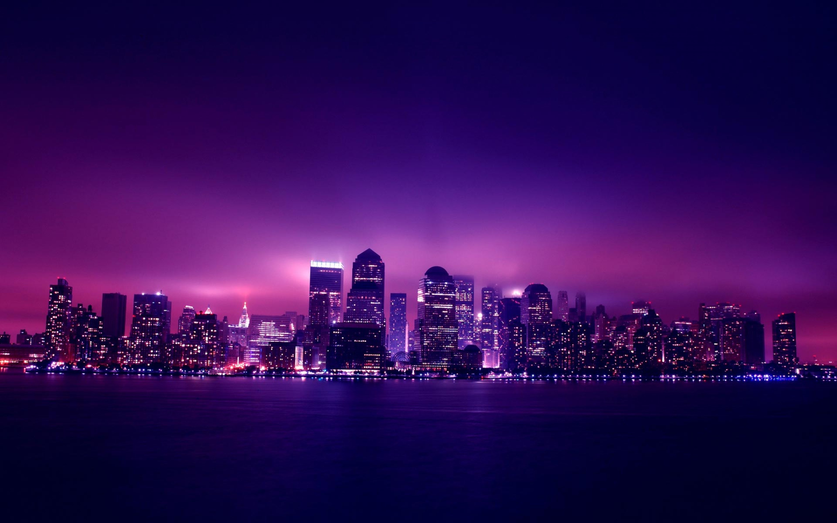 Purple New York City skyline wallpaper, HD background, Mobile wallpaper, City skylines, 2880x1800 HD Desktop