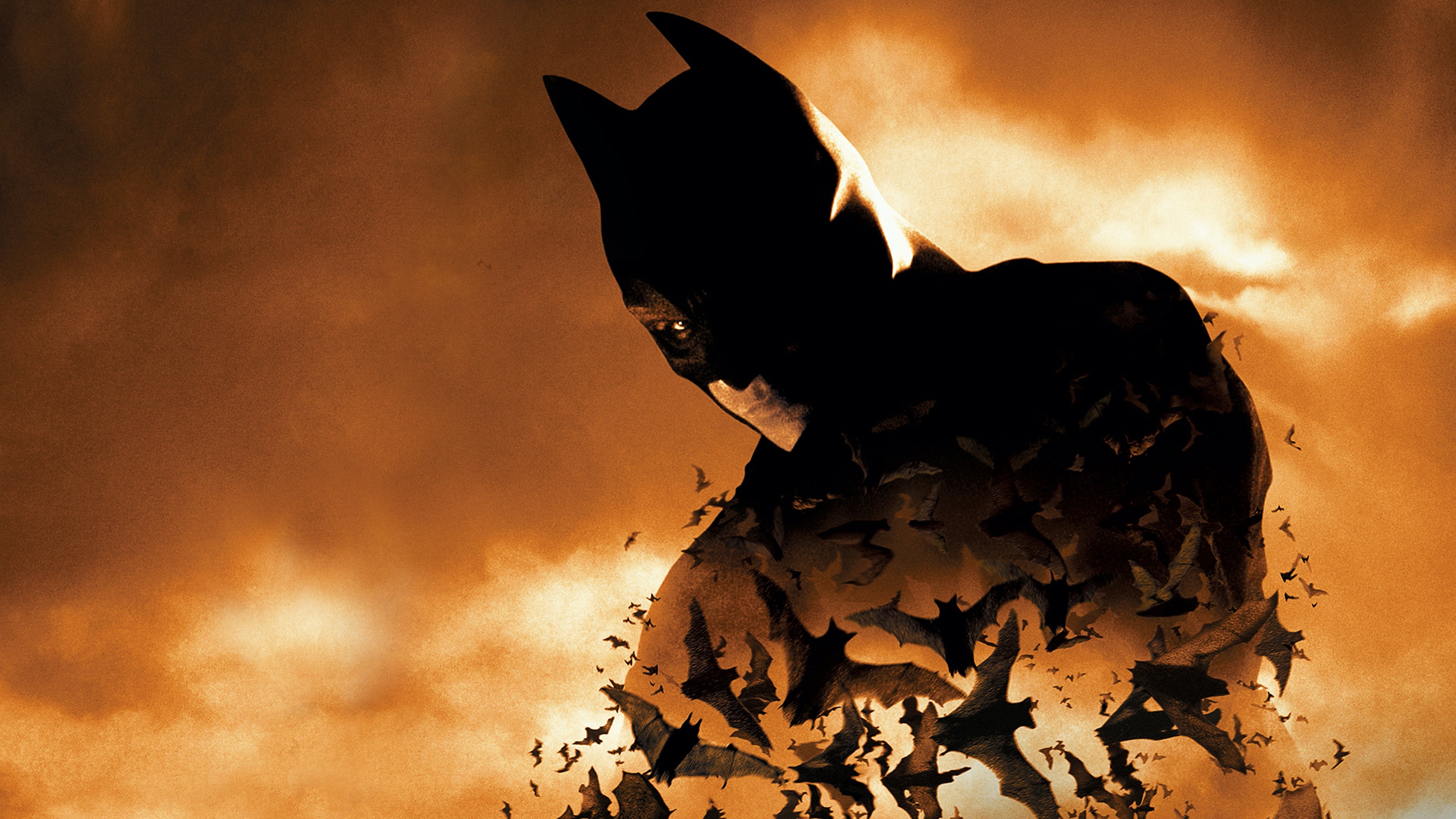 Christian Bale: Batman Begins, a 2005 superhero film. 3840x2160 4K Wallpaper.