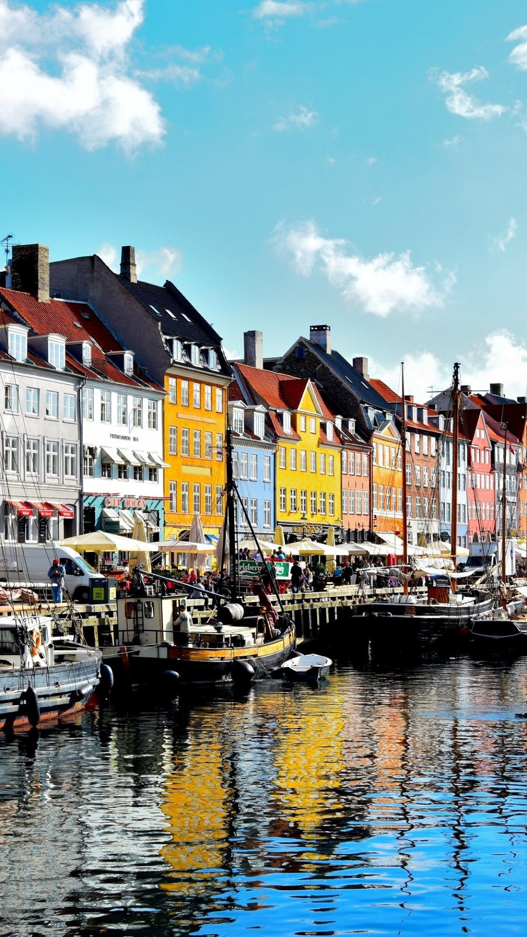 Nyhavn port, High definition wallpaper, Danish charm, 1080x1920 Full HD Phone