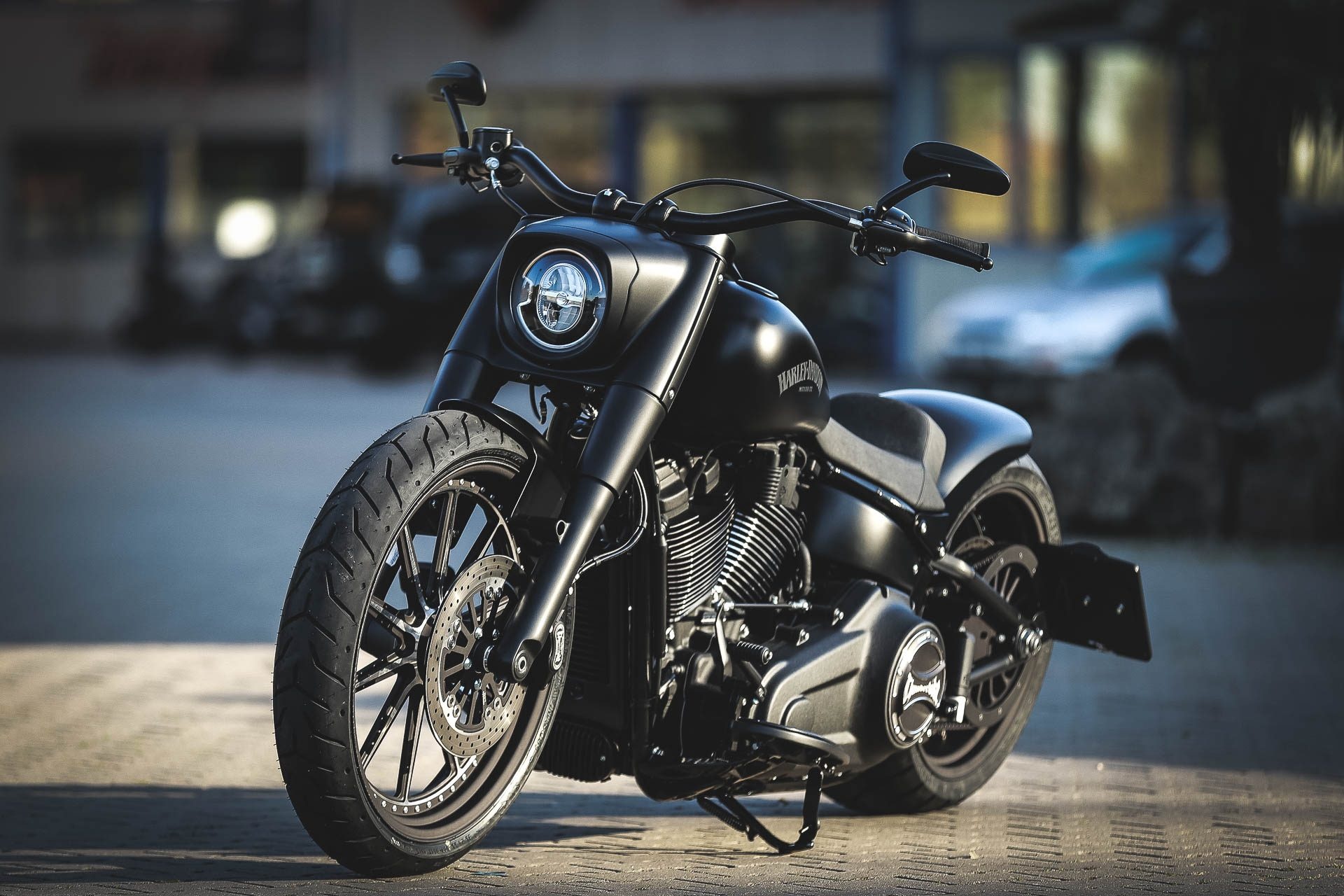 Harley Davidson, Dark customization, Thunderbike Fat Boy, Custom bike by Ben Ott, 1920x1280 HD Desktop