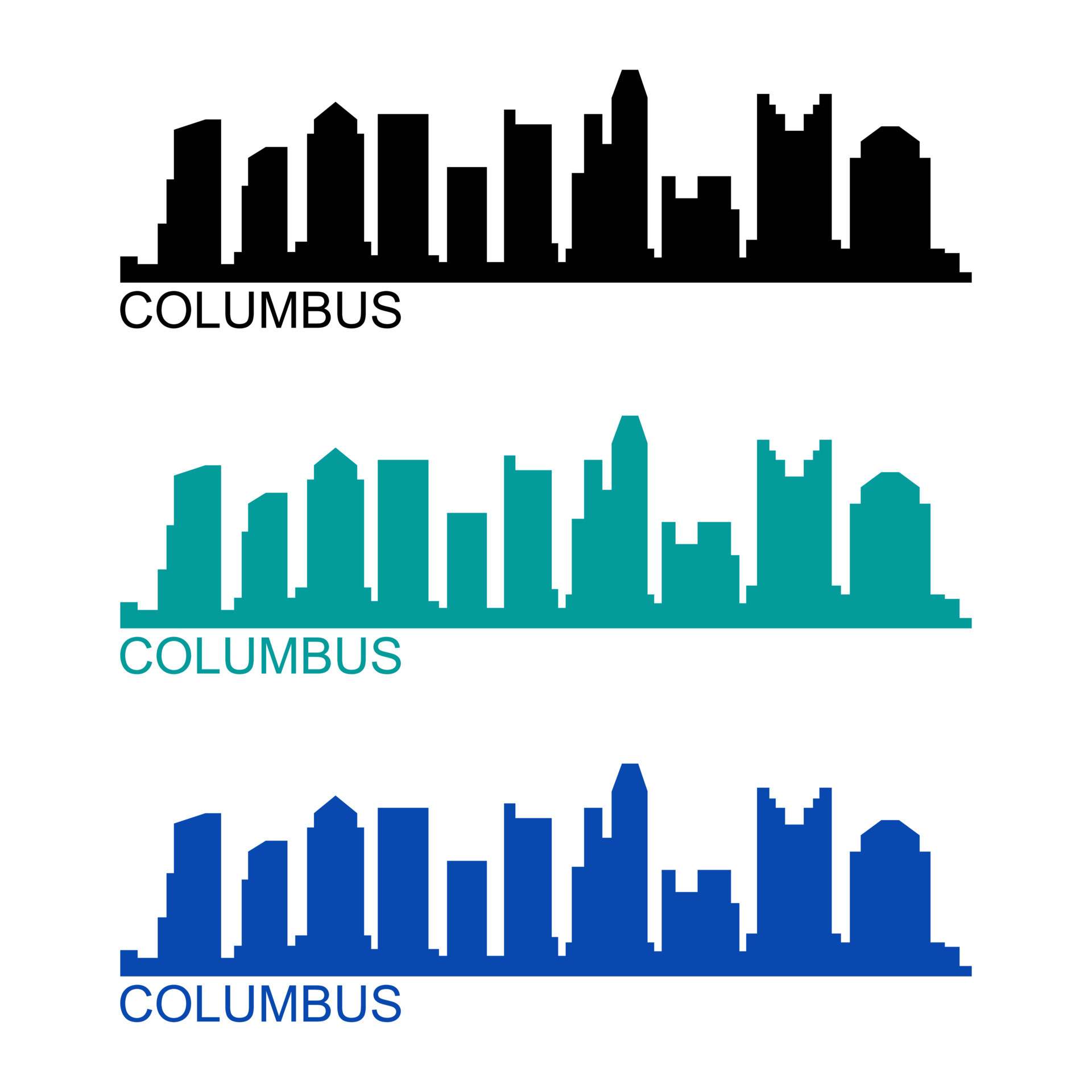Columbus Skyline, White background, Vector art, Modern cityscape, 1920x1920 HD Handy