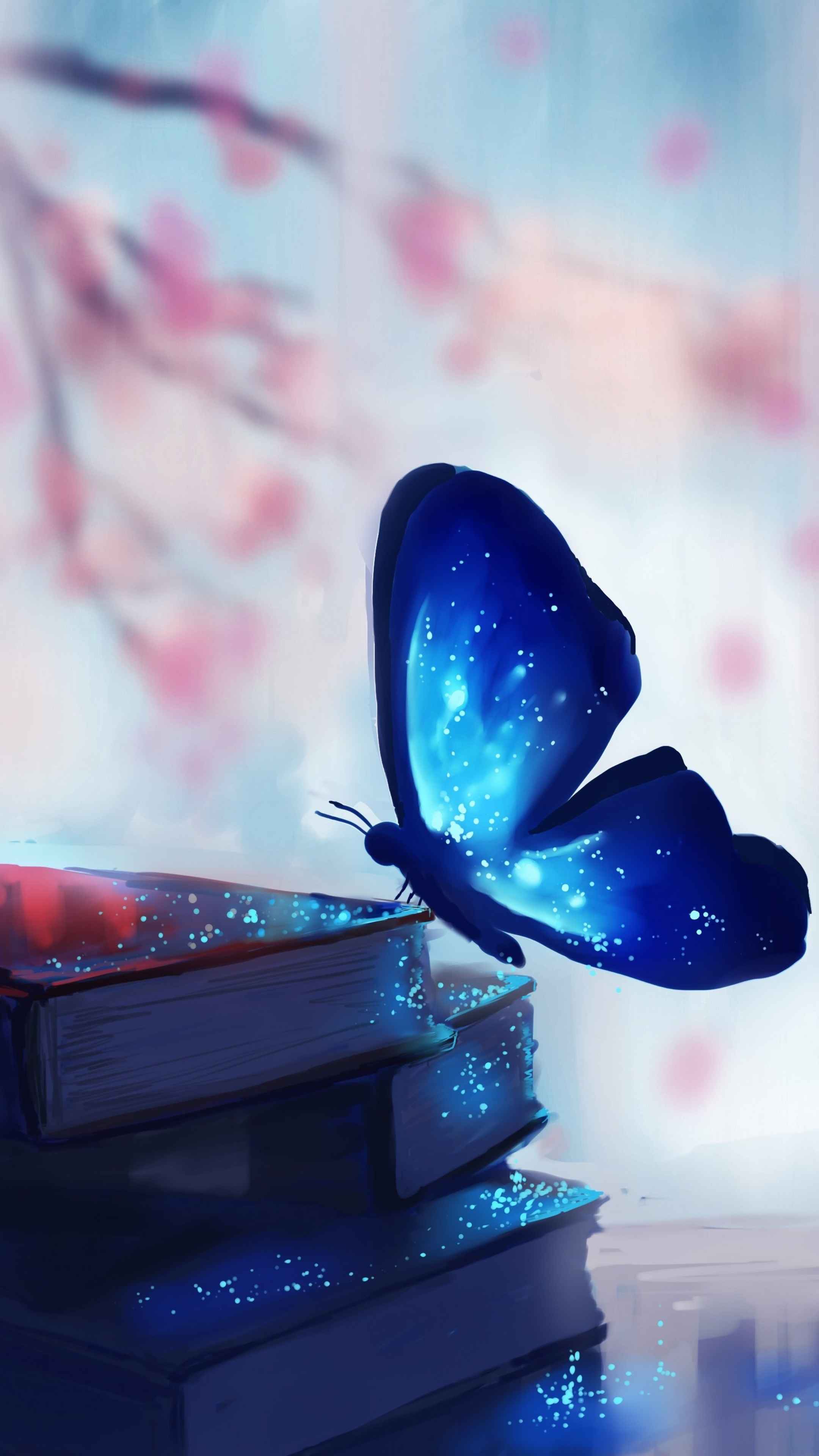 Butterfly colorful glowing fantasy artwork, Books, Sony Xperia, HD 4K wallpapers, 2160x3840 4K Phone