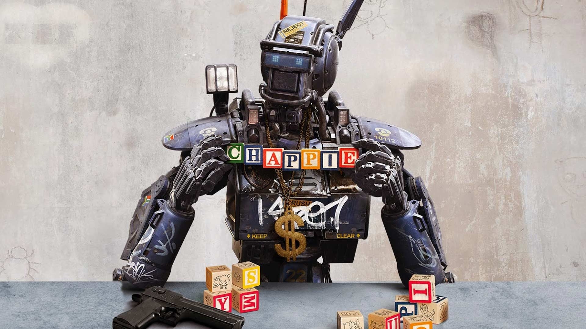 Chappie: The third feature, directed by Neill Blomkamp. 1920x1080 Full HD Wallpaper.