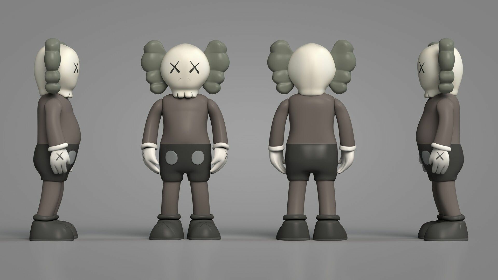 KAWS: Work includes repeated use of a cast of figurative characters and motifs. 1920x1080 Full HD Wallpaper.