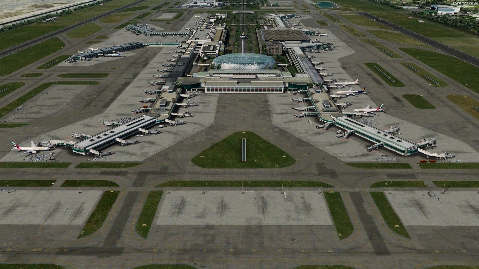 Singapore Changi Airport, Travel experience, Imaginesim review, P3DV4 simulation, 1920x1080 Full HD Desktop