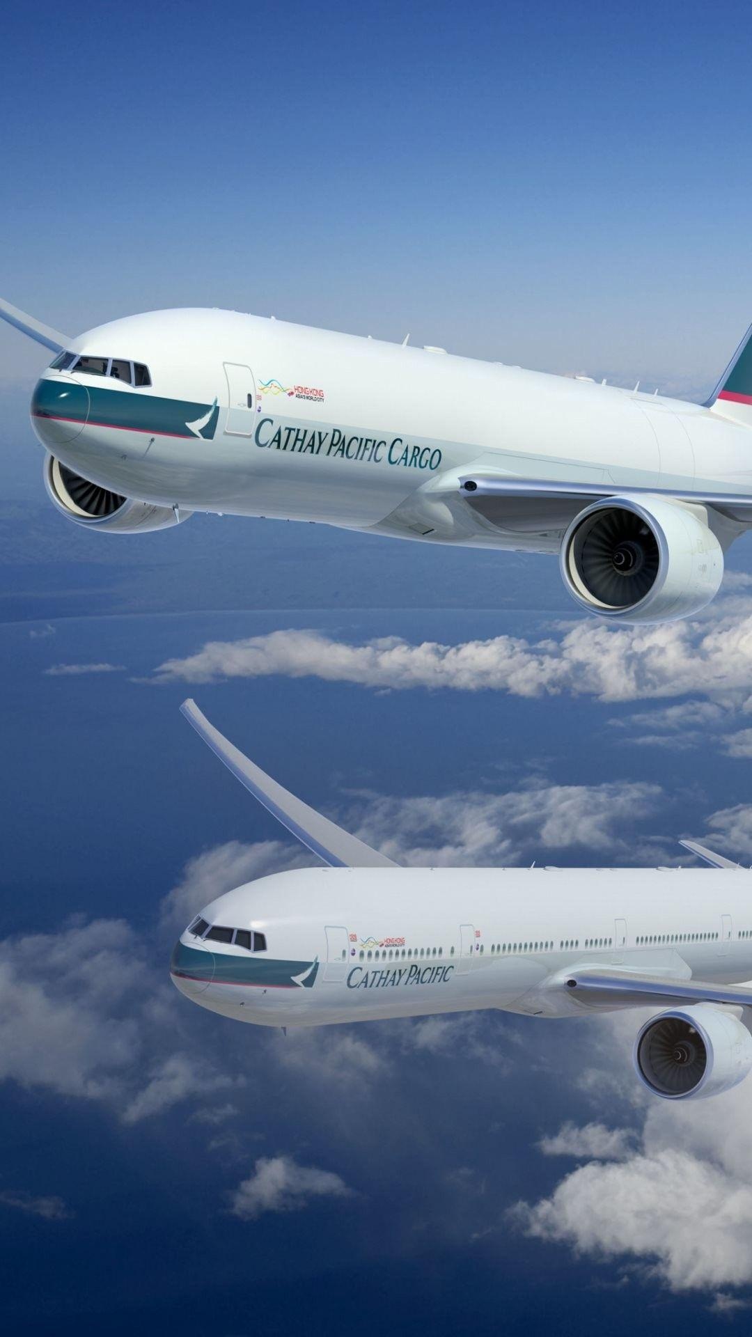 Cathay Pacific, Boeing 777 wallpapers, Stunning phone backgrounds, Flight elegance, 1080x1920 Full HD Phone