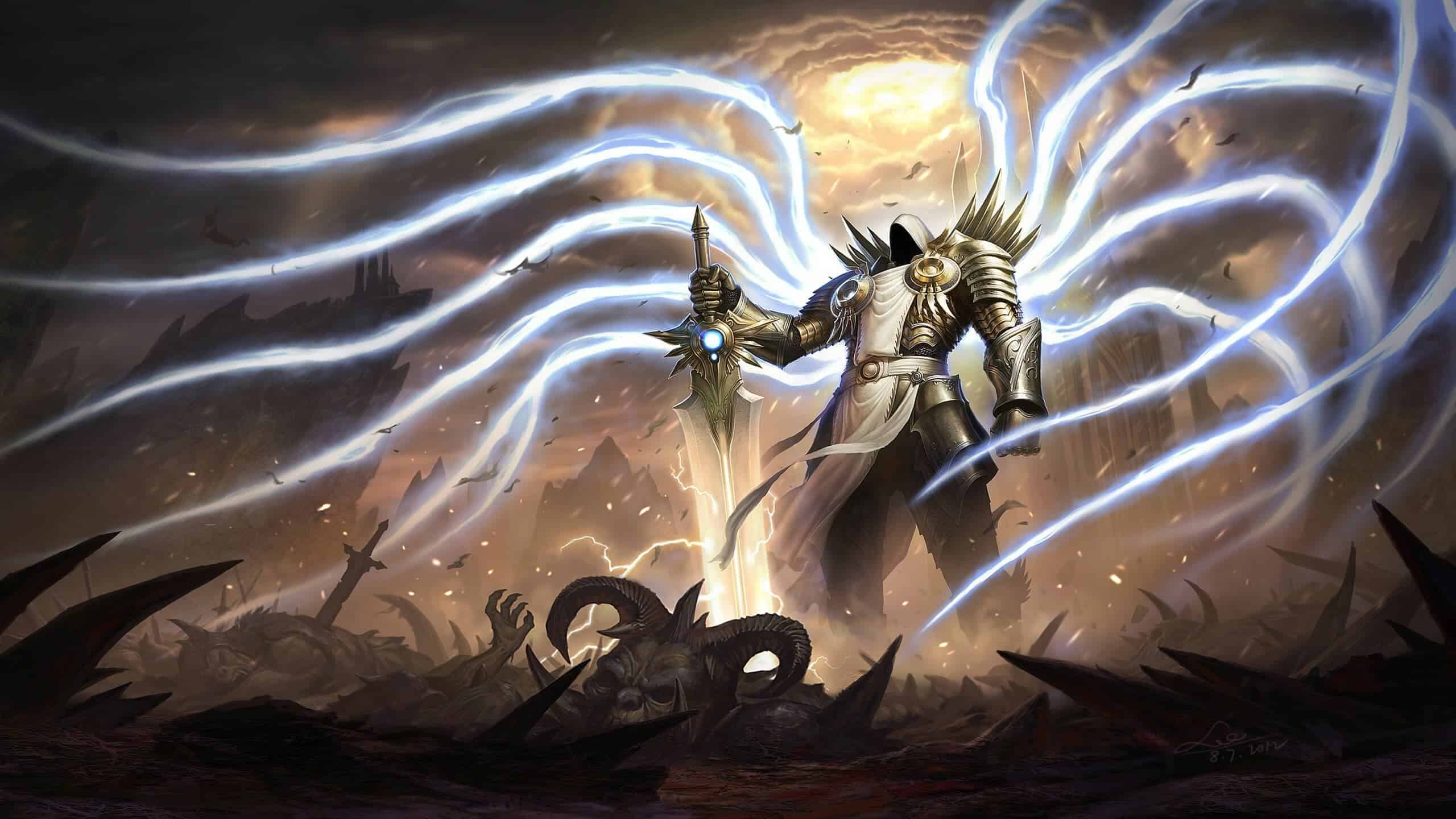 Diablo: Tyrael, Formerly the Archangel of Justice. 2560x1440 HD Background.