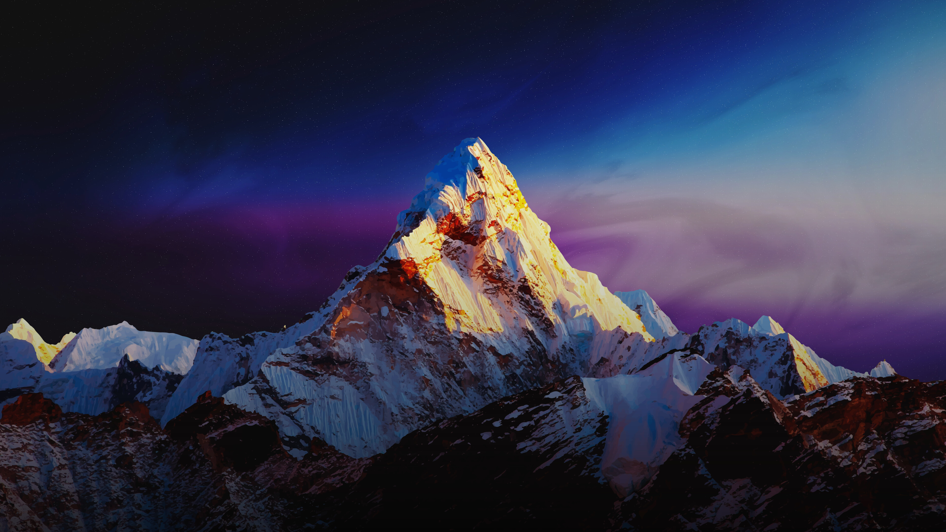 Mount Everest: Himalayas, Mountain, High peaks. 3840x2160 4K Background.