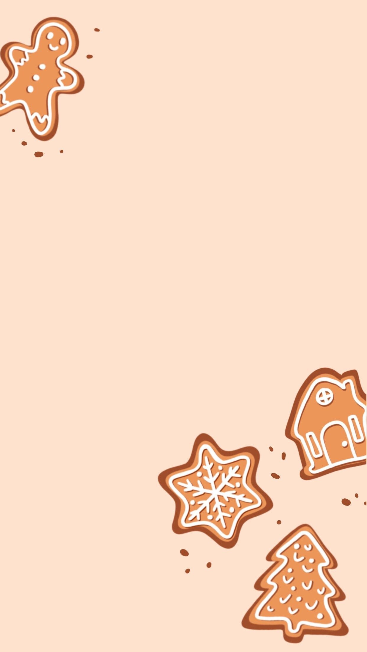 Kawaii gingerbread, Top wallpapers, Cute backgrounds, Festive sweetness, 1250x2210 HD Phone