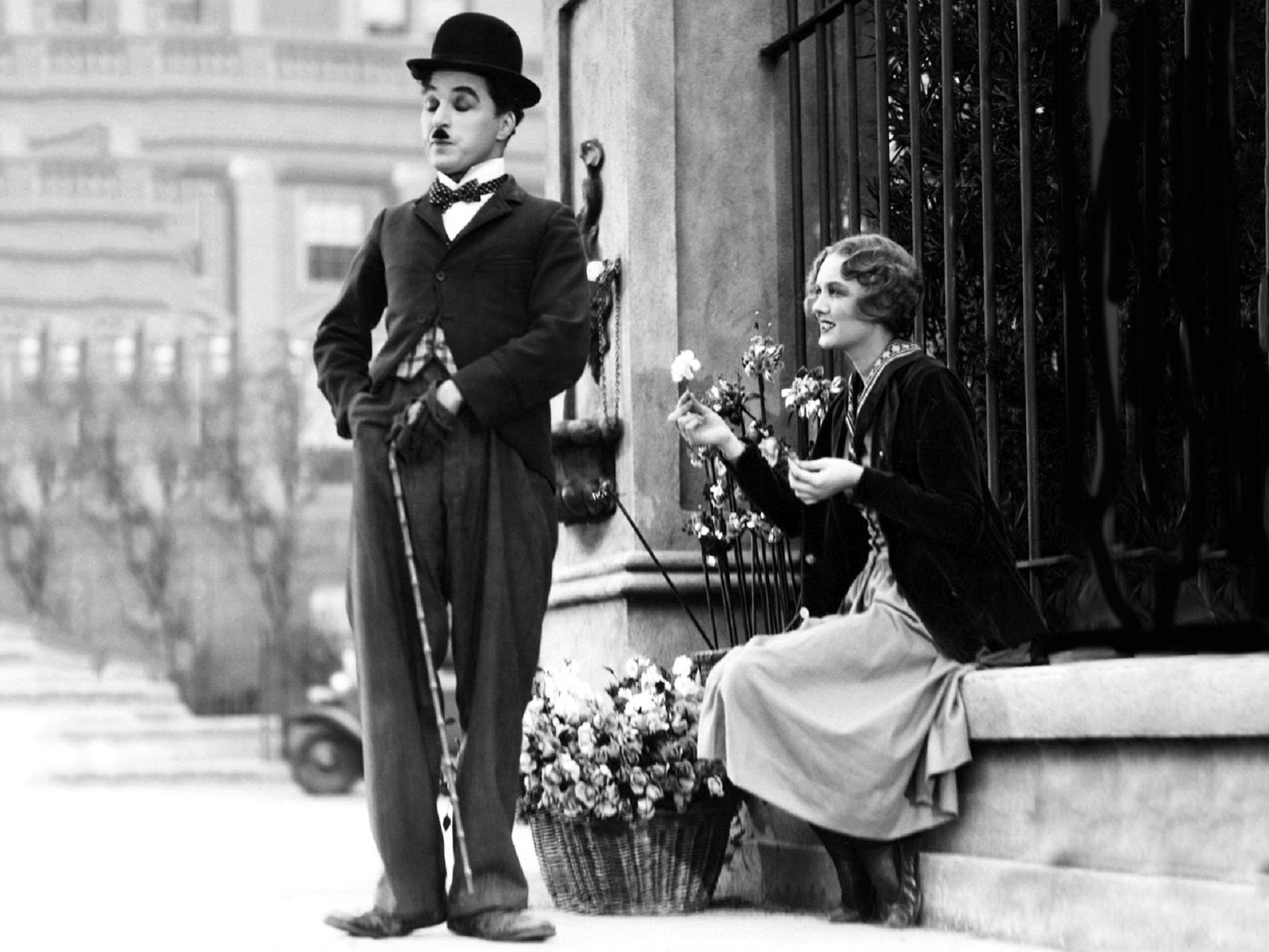 Chaplin portrait, Vintage charm, Comedy icon, Film history, 1920x1440 HD Desktop