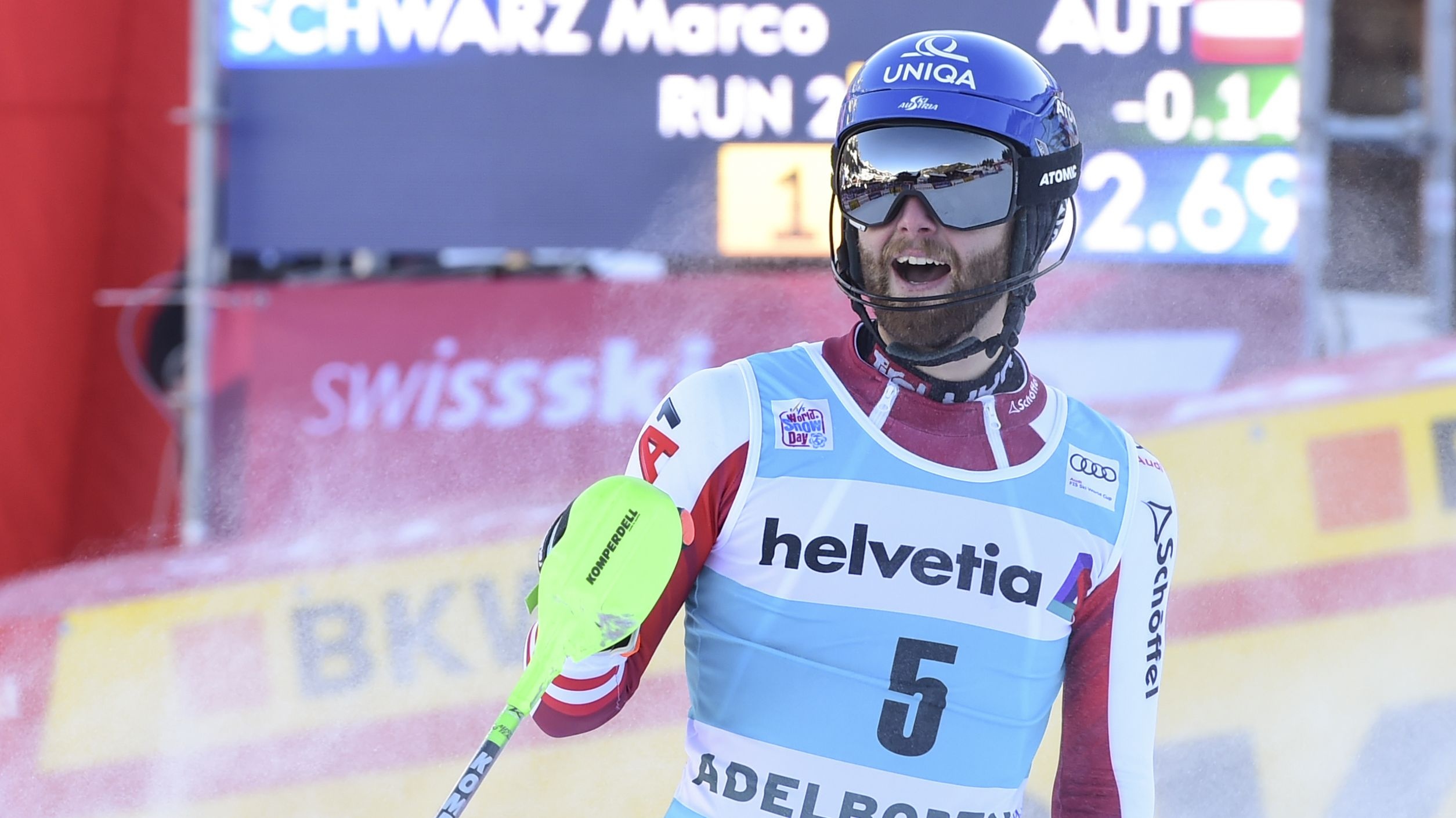 Marco Schwarz, Prvu slalomsku pobjedu, Svjetskom kupu sportnet, Skistar, 2510x1420 HD Desktop