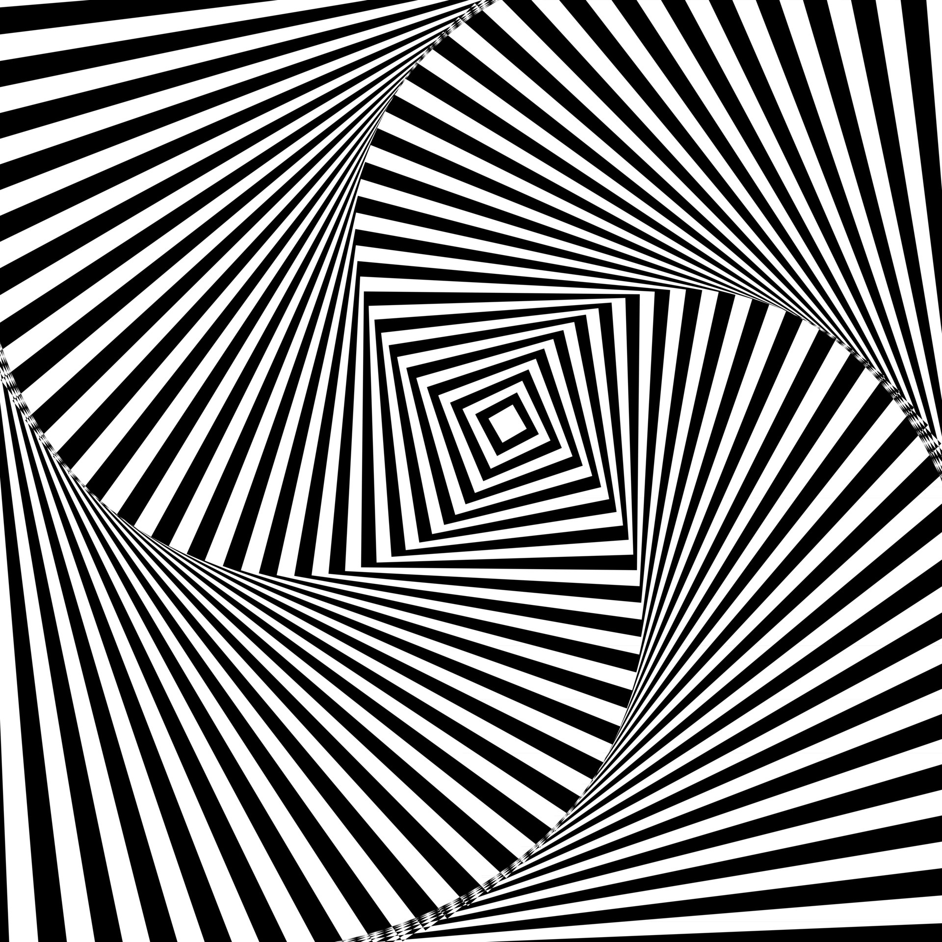 Hypnotic black and white, Abstract vector art, Mesmerizing pattern, Visual illusion, 1920x1920 HD Phone