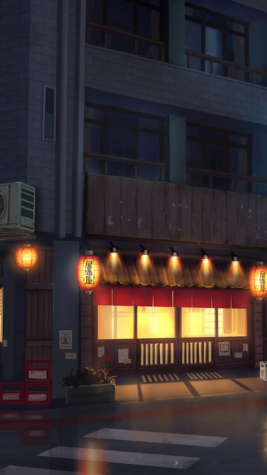 Anime-inspired street, Night scenery, iPhone wallpaper, Scenic beauty, 1080x1920 Full HD Phone