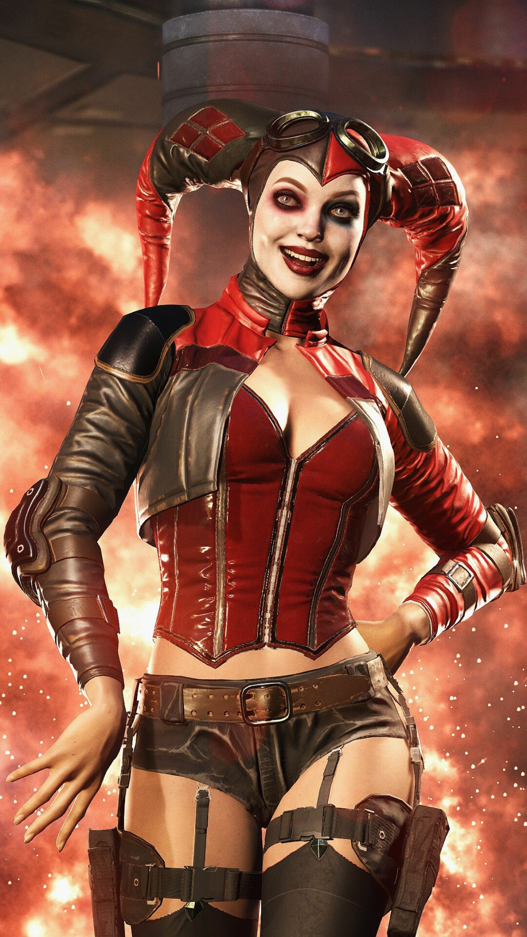 Harley Quinn: Harleen Frances Quinzel, an insane criminal and girlfriend of the Joker. 1080x1920 Full HD Background.
