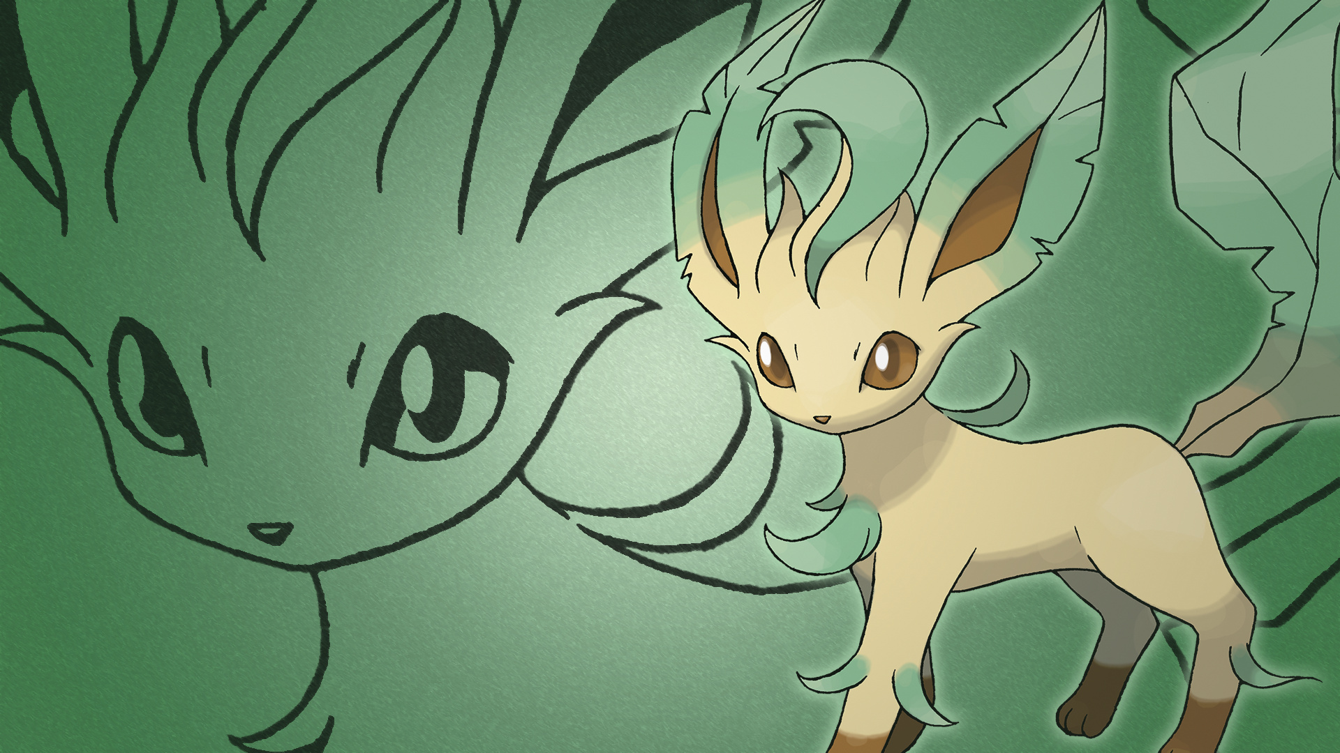 Leafeon, Pokmon wallpaper, Cute and colorful, Anime style, 1920x1080 Full HD Desktop