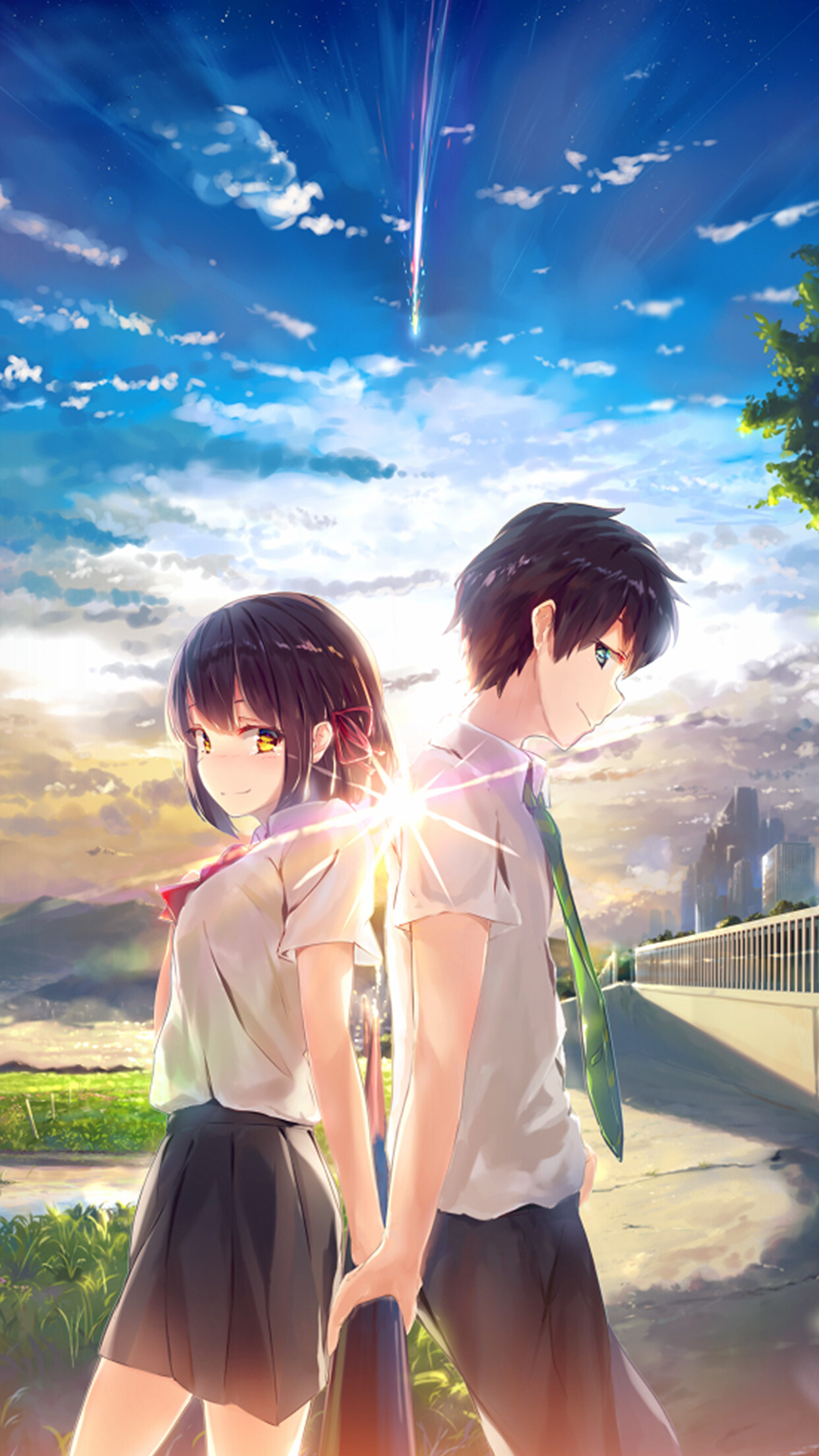 Your Name: The highest-grossing 2D animated film in the China, Anime. 1250x2210 HD Background.