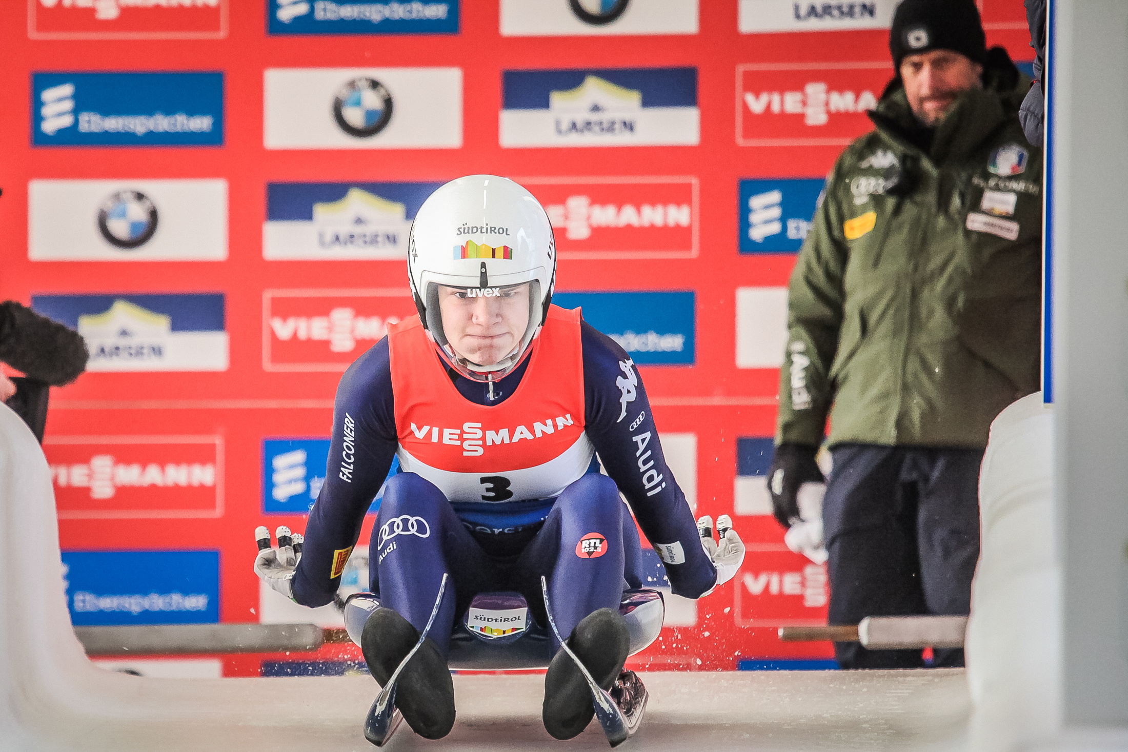 Luge: A professional luger competes at The Luge World Cup in Yanqing, An international winter sport. 2200x1470 HD Wallpaper.