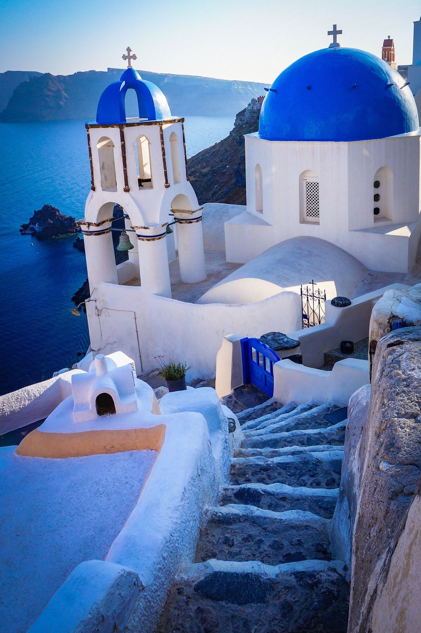 Blue Domes of Oia, Santorini charm, Greece's gem, Oia village, 1370x2050 HD Phone