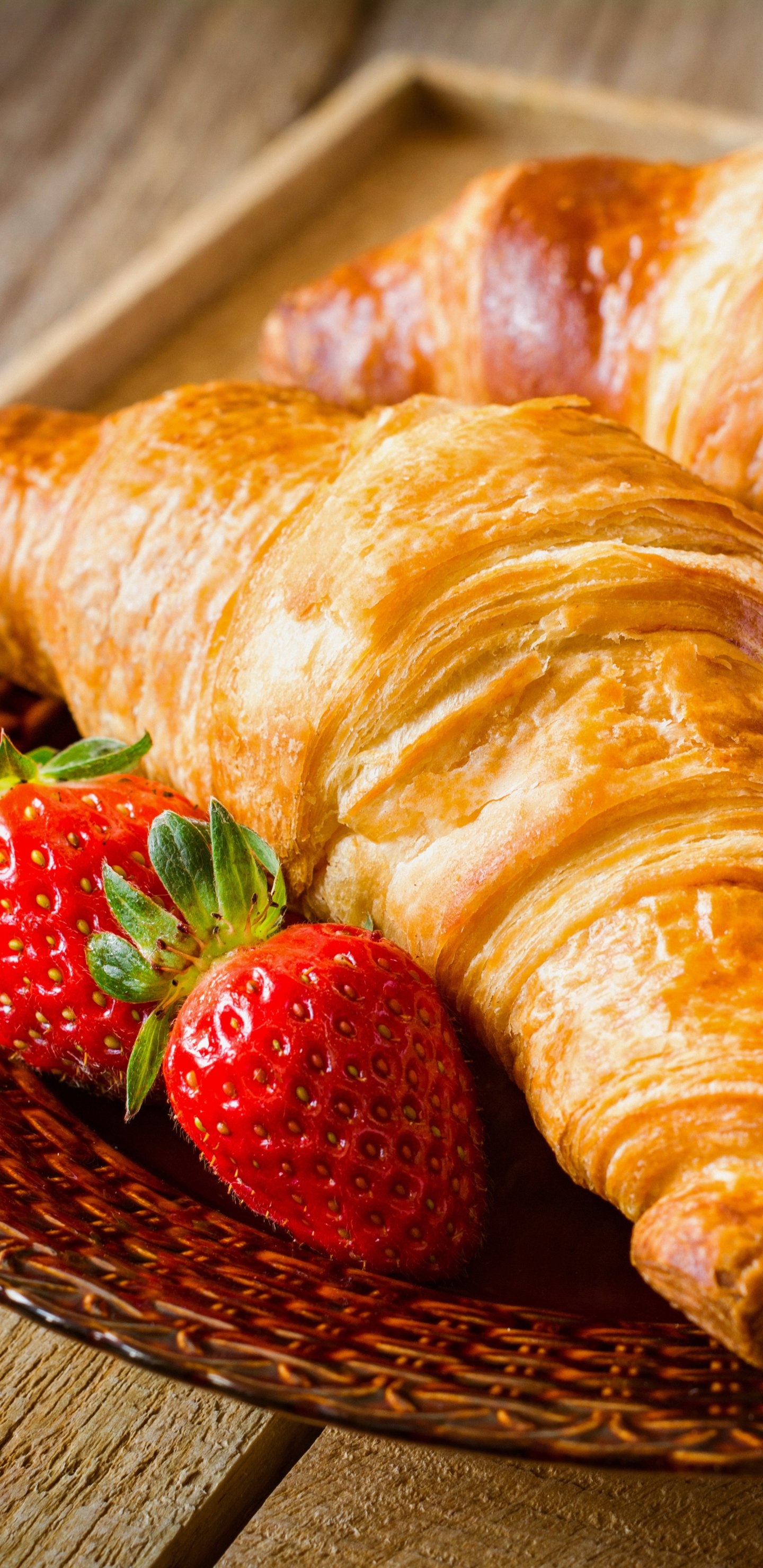 Croissant: Wrapped around any praline, almond paste, or chocolate before it is baked. 1440x2960 HD Wallpaper.