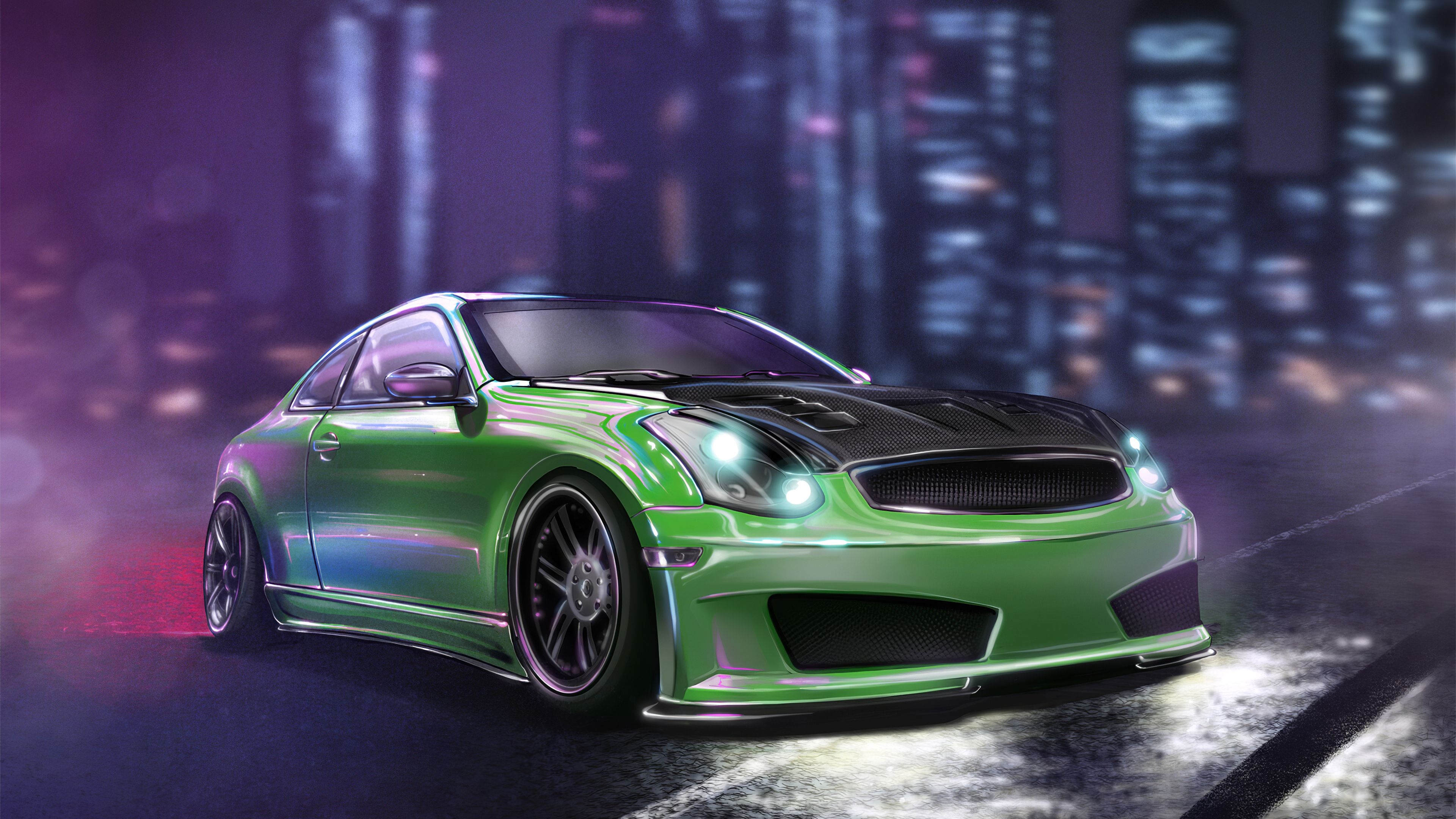 Infiniti G35 Coupe, Sports car extravaganza, Race-ready design, Speed and performance, 3840x2160 4K Desktop