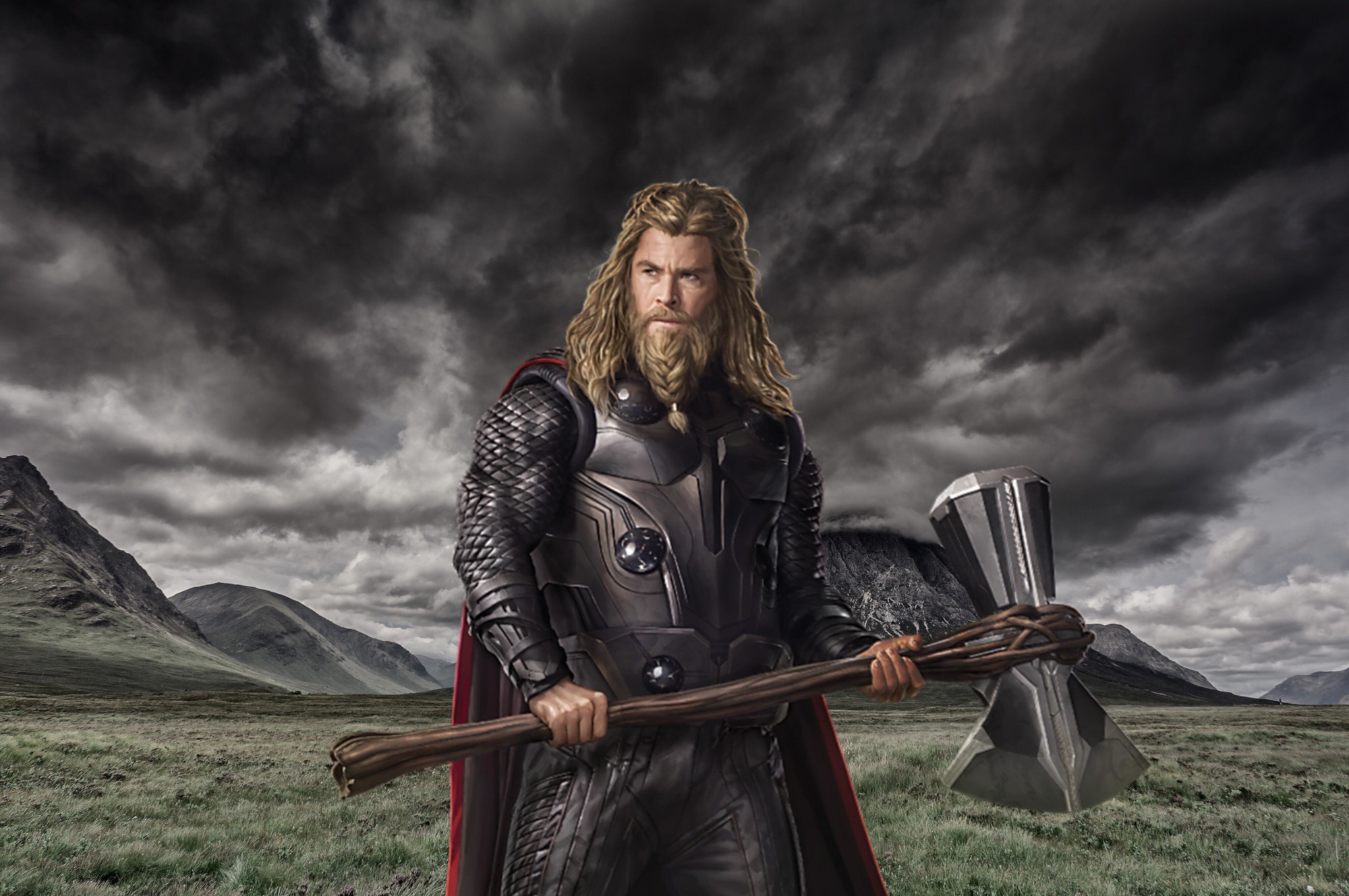 Chris Hemsworth, Thor movie, Marvel superhero, Heroic battles, 2000x1330 HD Desktop