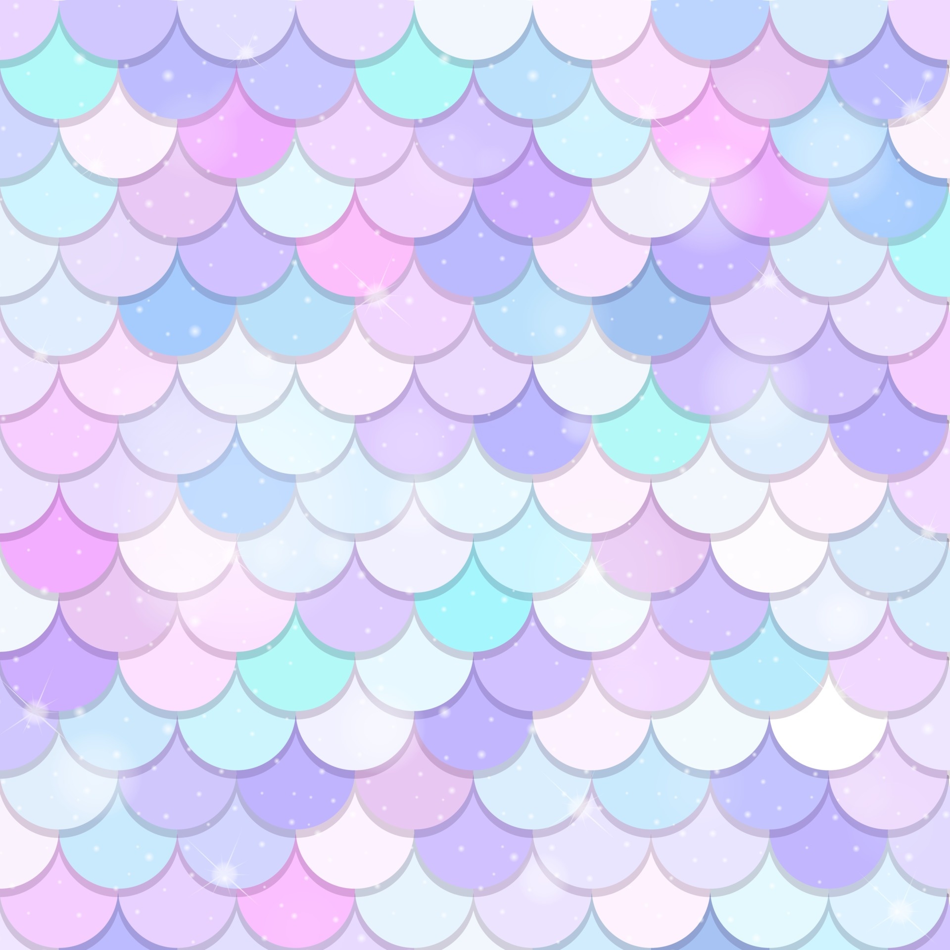 Fantasy mermaid scales, Seamless pattern, Vector art, Artistic expression, 1920x1920 HD Phone