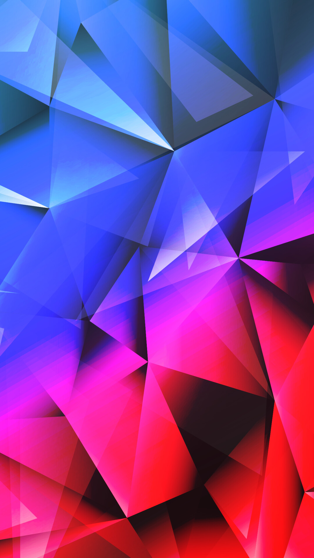 Geometry: Red, Blue, Polygonal shapes, Triangles, Straight angles. 1080x1920 Full HD Background.