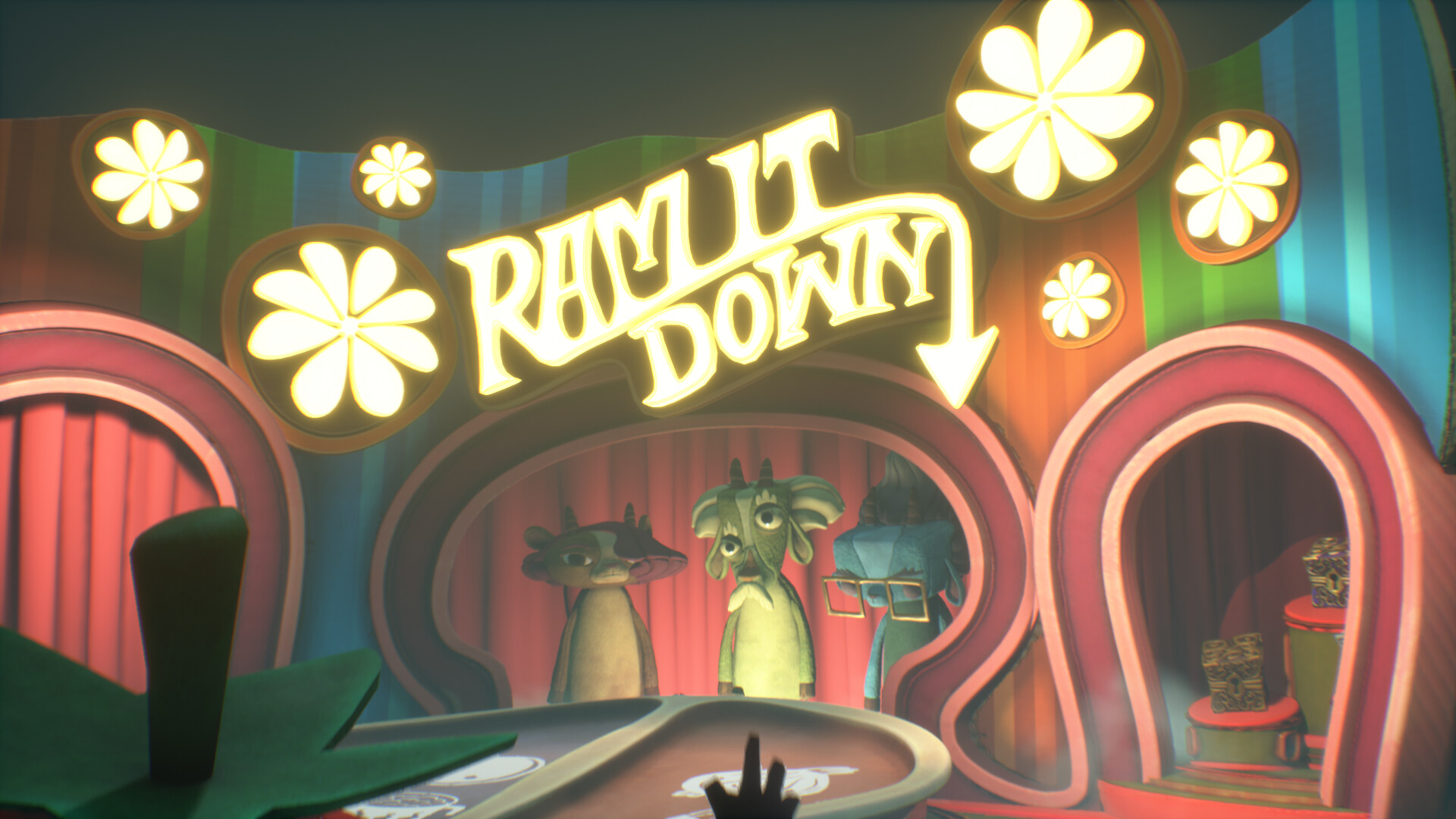 Psychonauts 2: The players are solving puzzles themed around the ideas of regret, failure, and healing. 1920x1080 Full HD Background.
