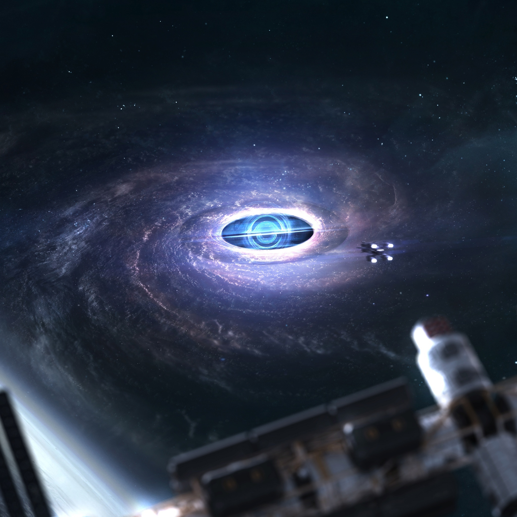 Gargantua (Interstellar), Black hole wallpaper, Cosmic satellite, Outer space wonder, 2050x2050 HD Phone