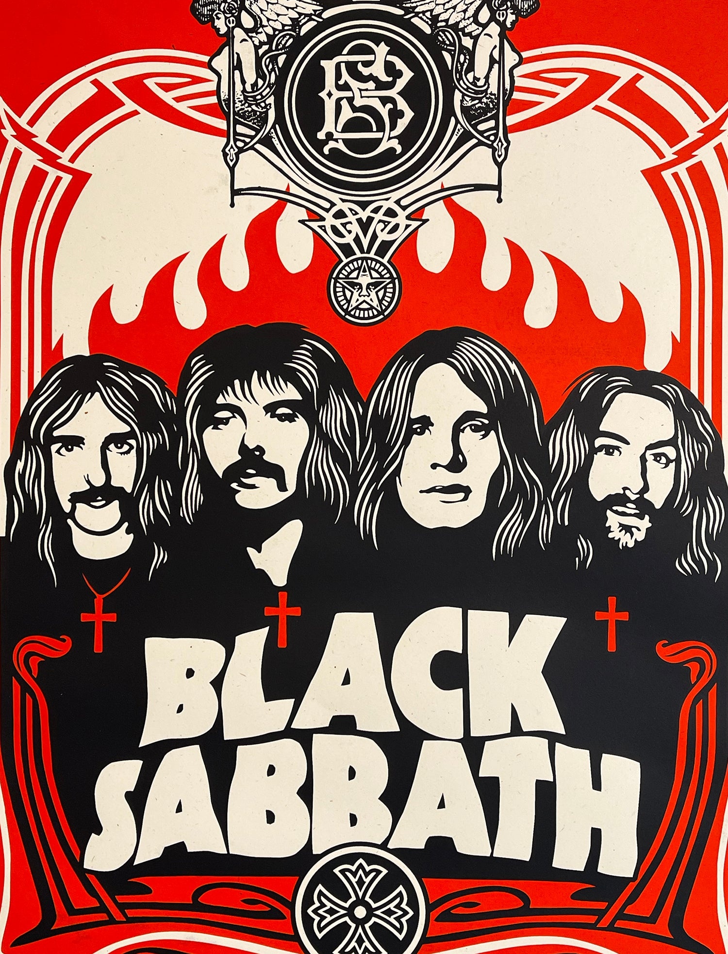 Black Sabbath logo, Minimalistic wallpaper, Symbolic band imagery, Classic design, 1500x1970 HD Handy