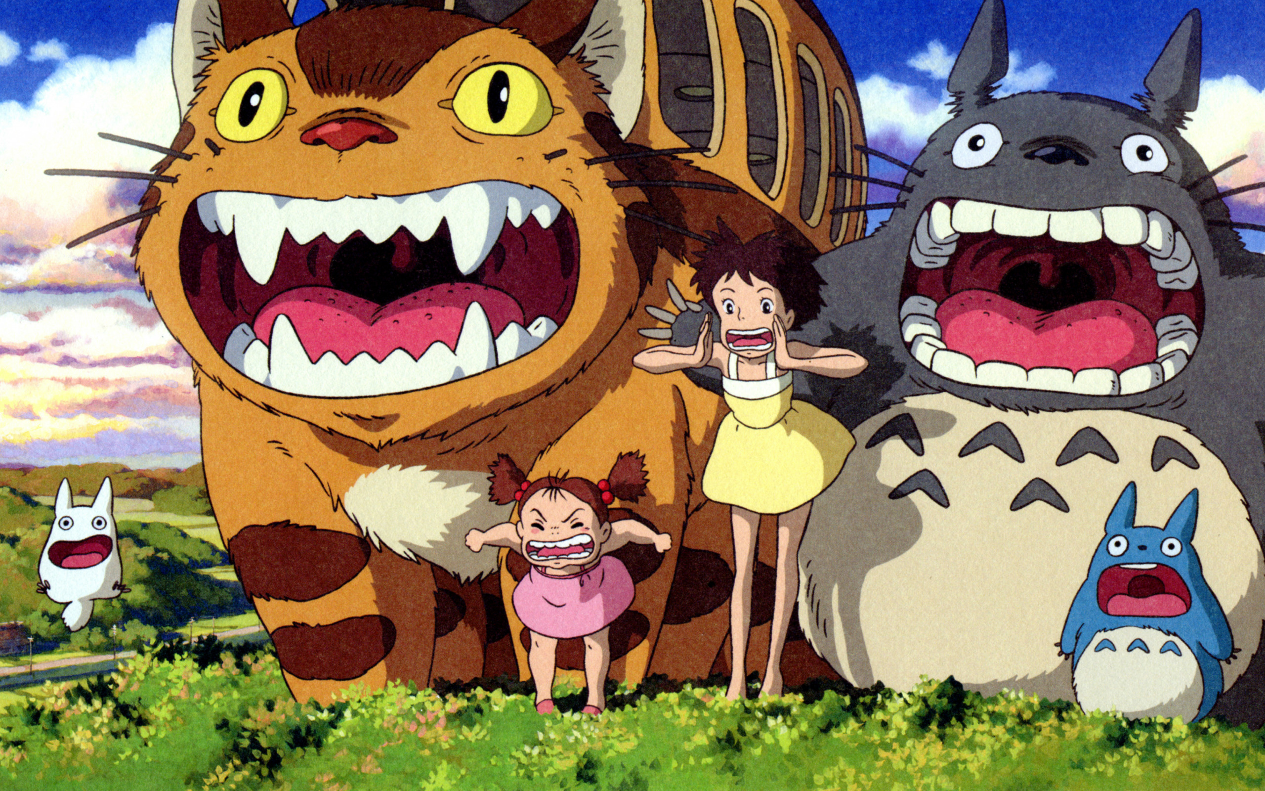 My Neighbor Totoro wallpaper, Hayao Miyazaki, Catbus character, Kusakabe sisters, 2560x1600 HD Desktop