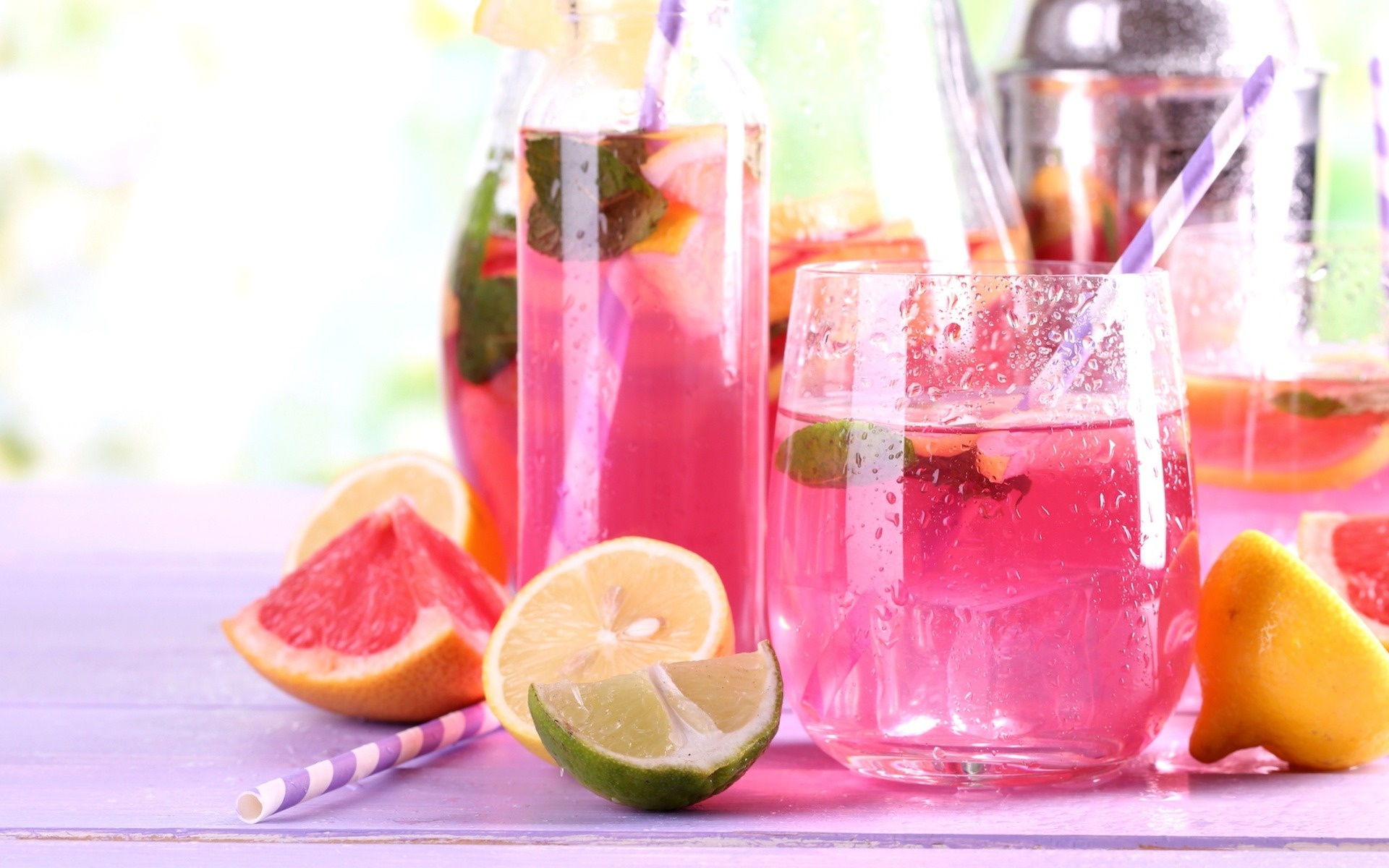 Lemonade: Grapefruit, Pink drink, Lime, Refreshing beverage. 1920x1200 HD Wallpaper.