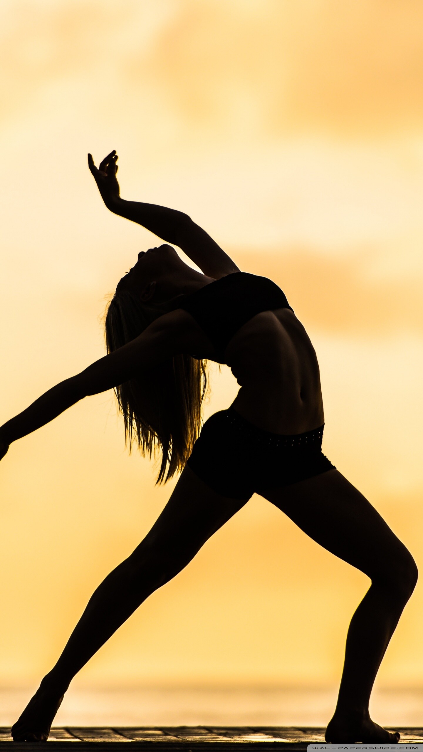 Yoga: A set of specific exercises, Movement of the body, Stretching. 1440x2560 HD Background.