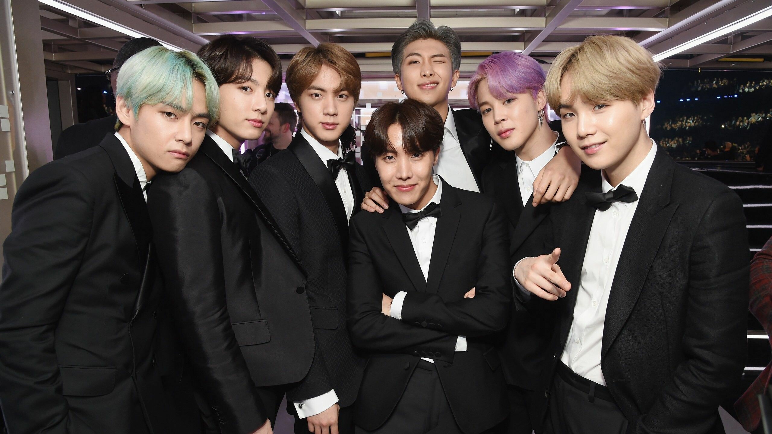 Grammys music awards, BTS performance, Memorable moments, Stage spectacle, 2560x1440 HD Desktop
