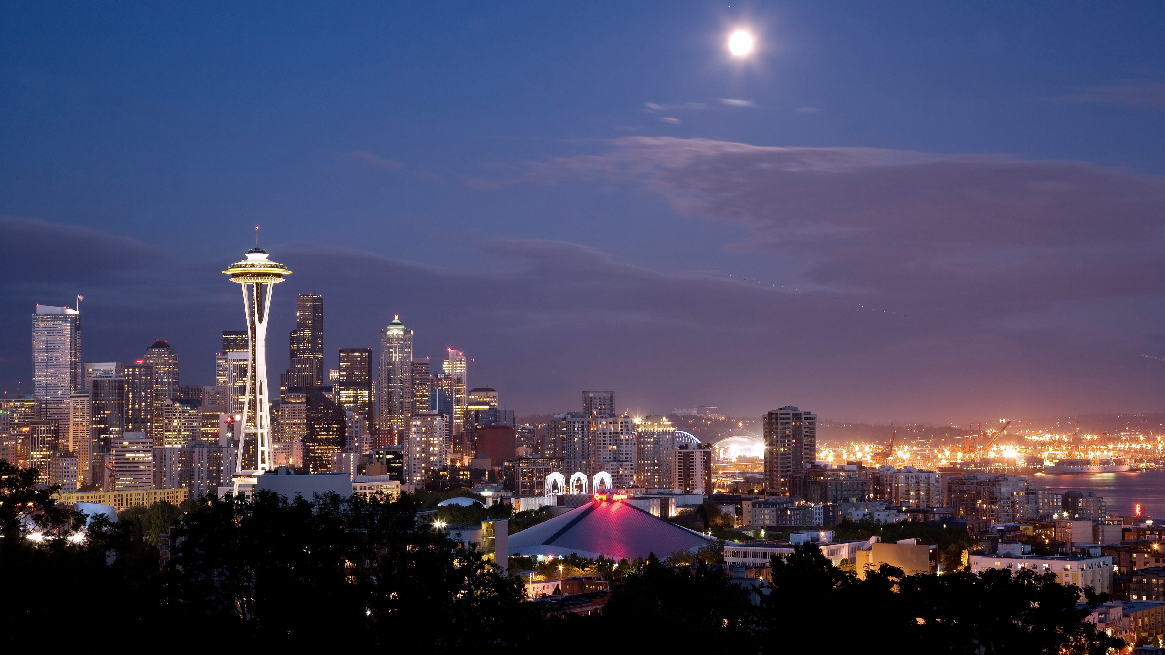 Seattle Skyline, Urban landscape, Aerial view, Vibrant city, 3840x2160 4K Desktop