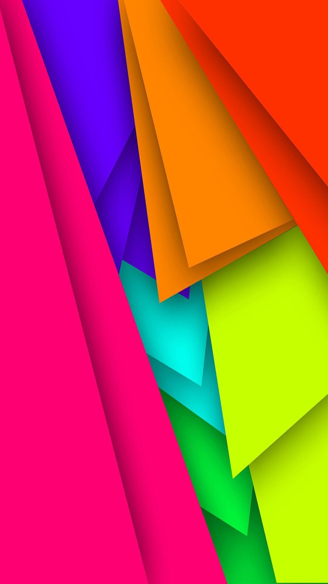 Geometric Abstract: Colorful, Acute angles, Intersecting lines. 1080x1920 Full HD Wallpaper.