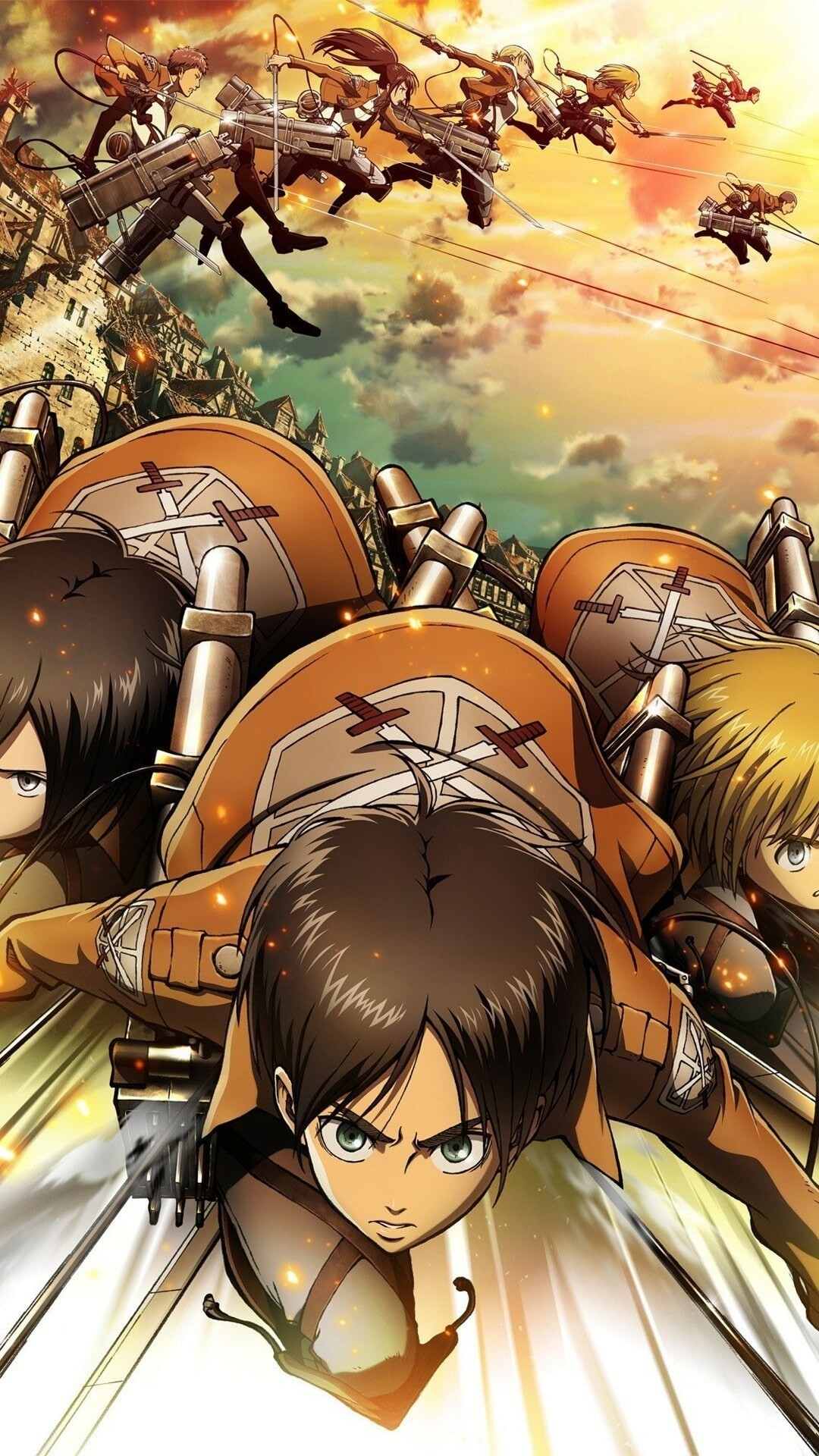 Attack on Titan (TV Series): One of the best-running anime of all time, The Survey Corps. 1080x1920 Full HD Background.